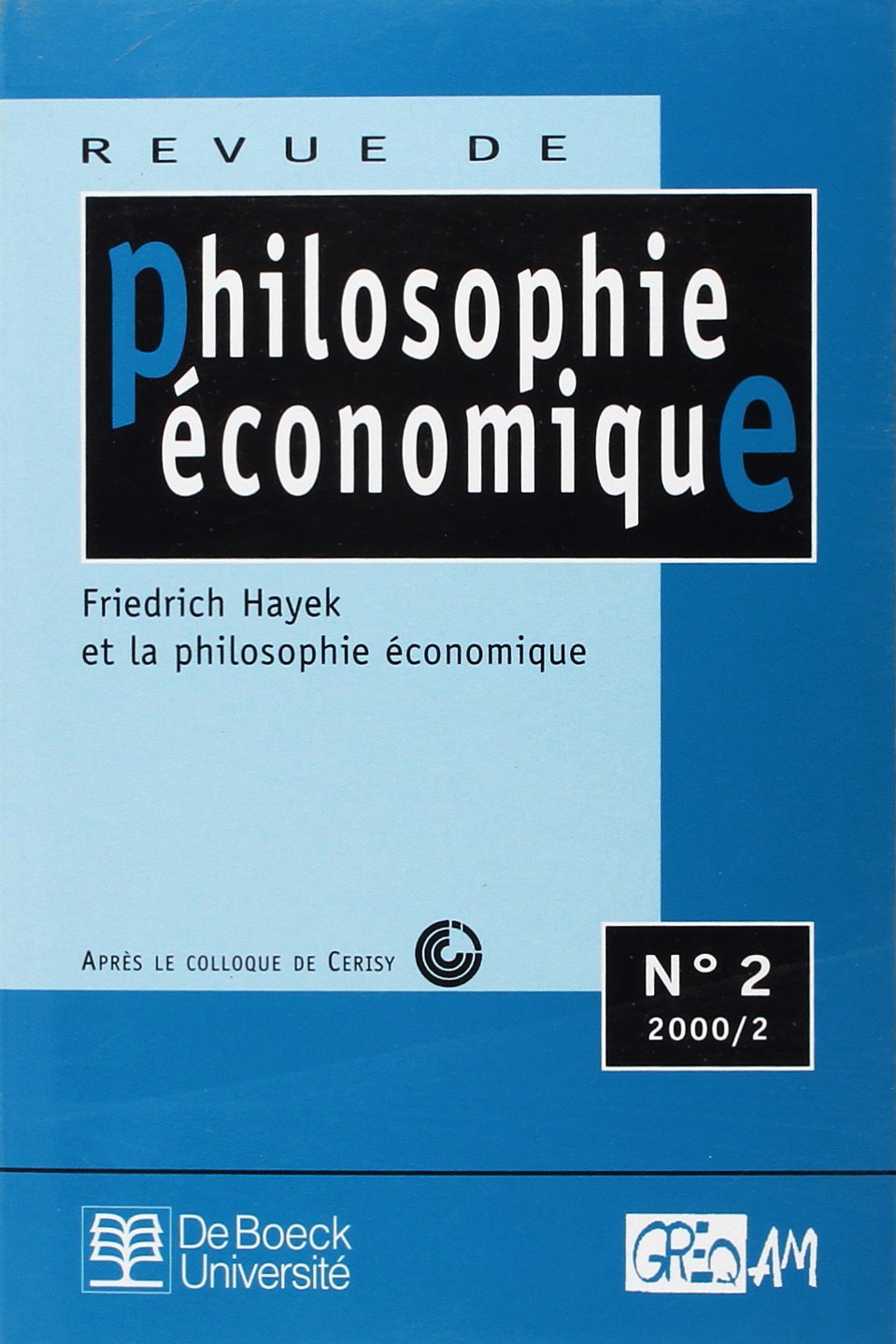 Philosophie économique 2000/2 - N.2 9782804133962