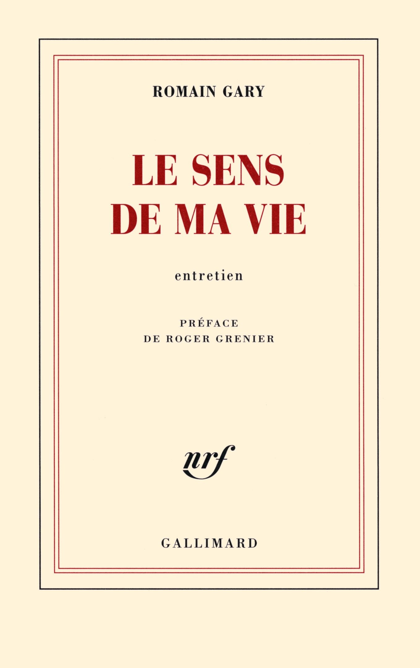 Le sens de ma vie: Entretien 9782070140541