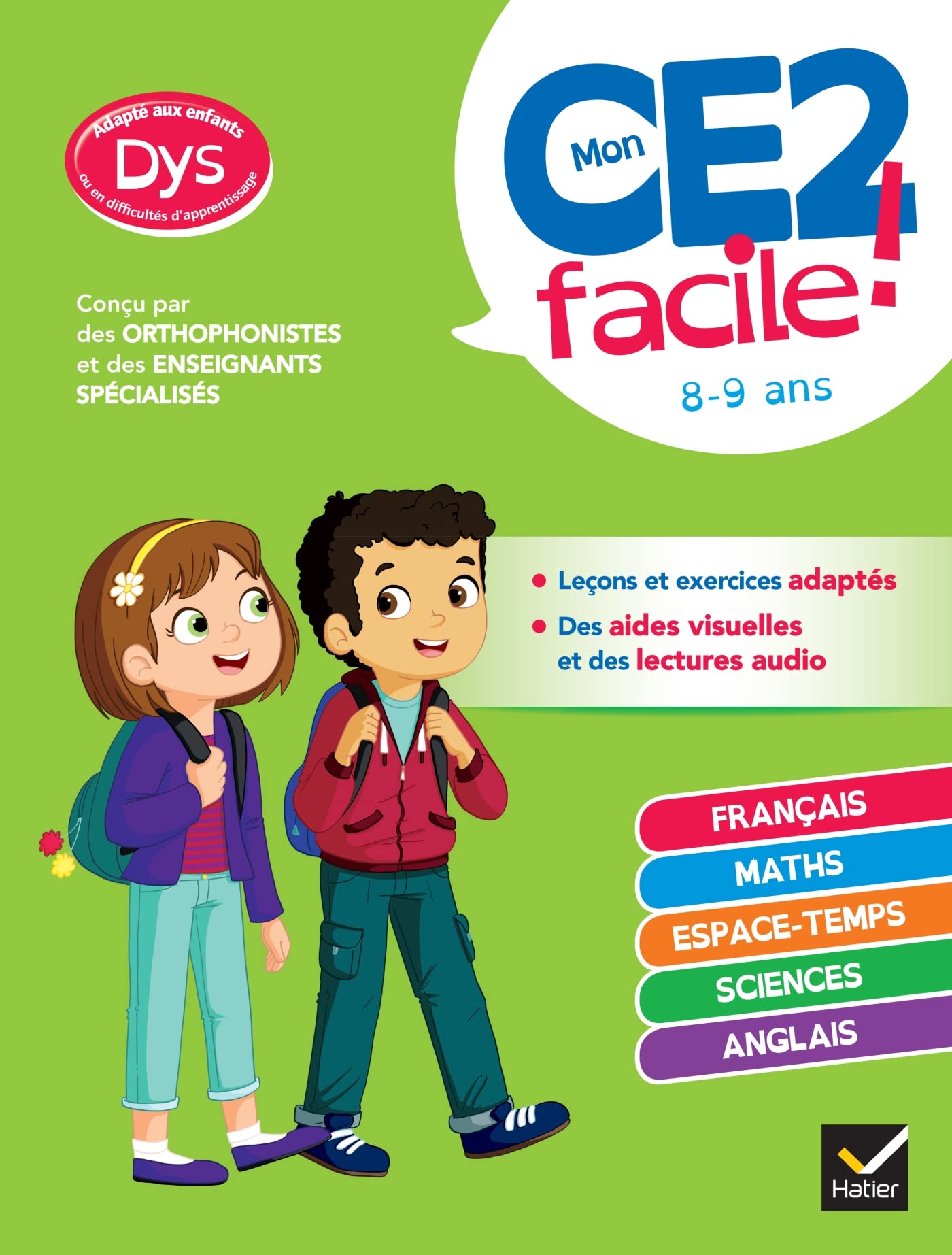 Mon CE2 facile ! adapté aux enfants DYS ou en difficulté d'apprentissage: toutes les matières 9782401077720