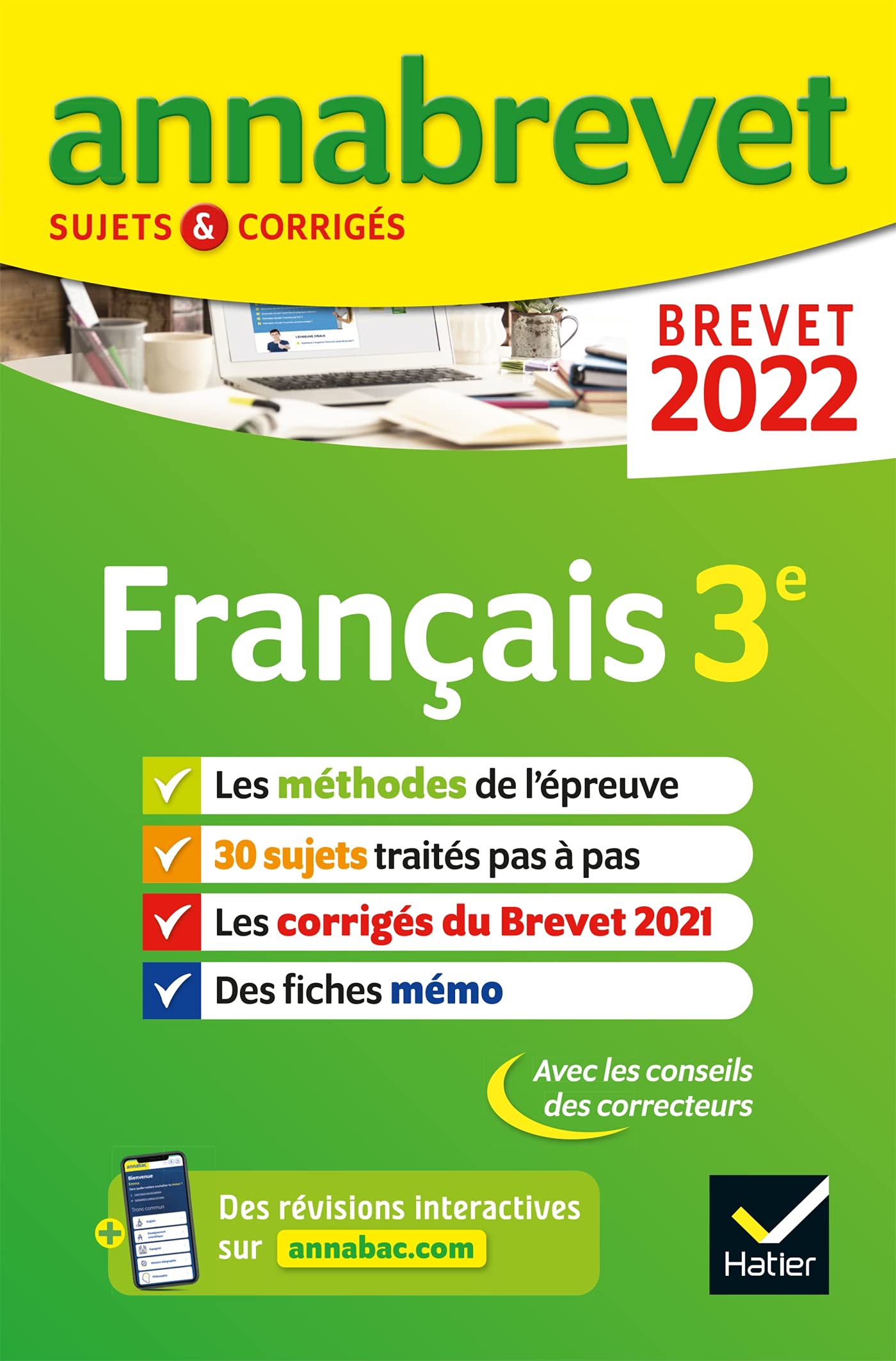 Annales du brevet Annabrevet 2022 Français 3e: méthodes du brevet & sujets corrigés 9782401078079