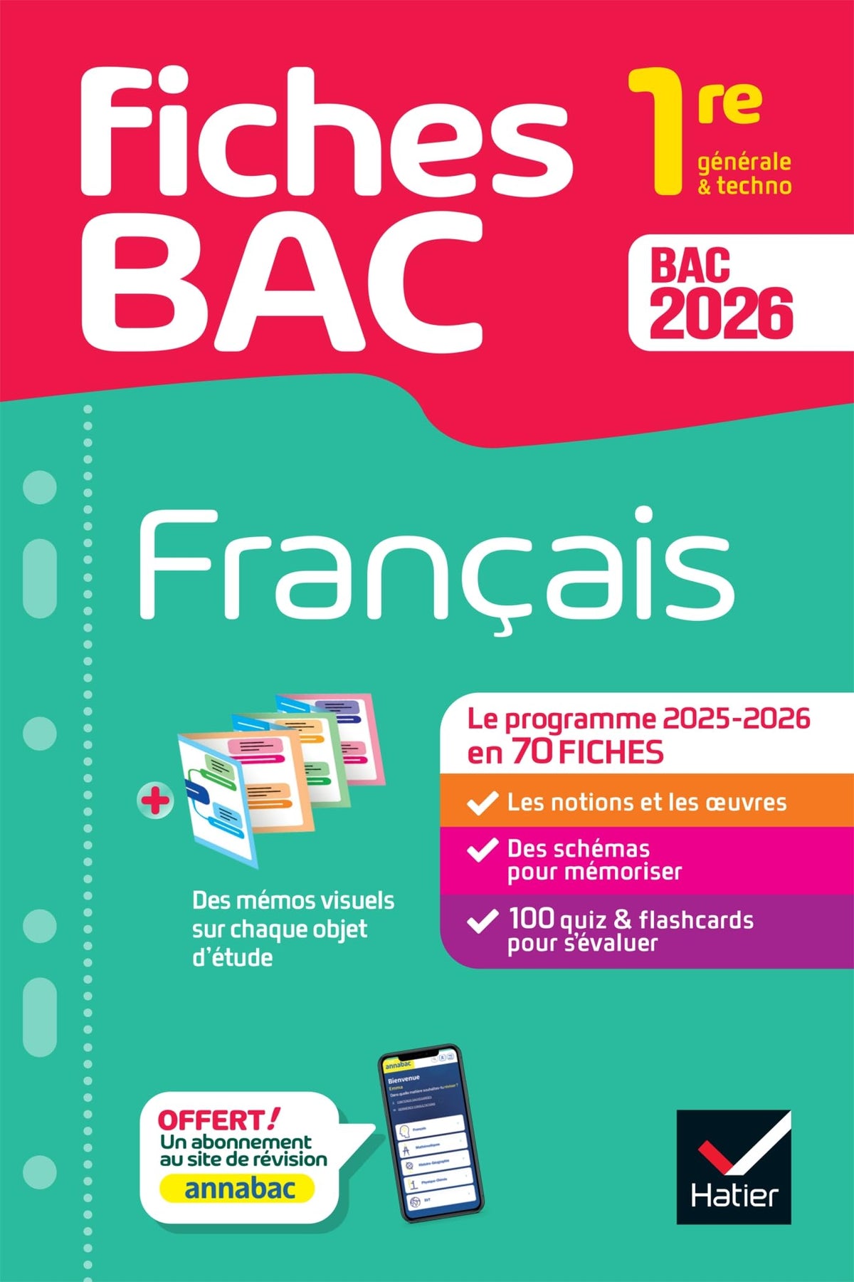 Fiches bac - Français 1re générale & techno Bac 2026: avec les oeuvres au programme 2025-2026 9782401115309