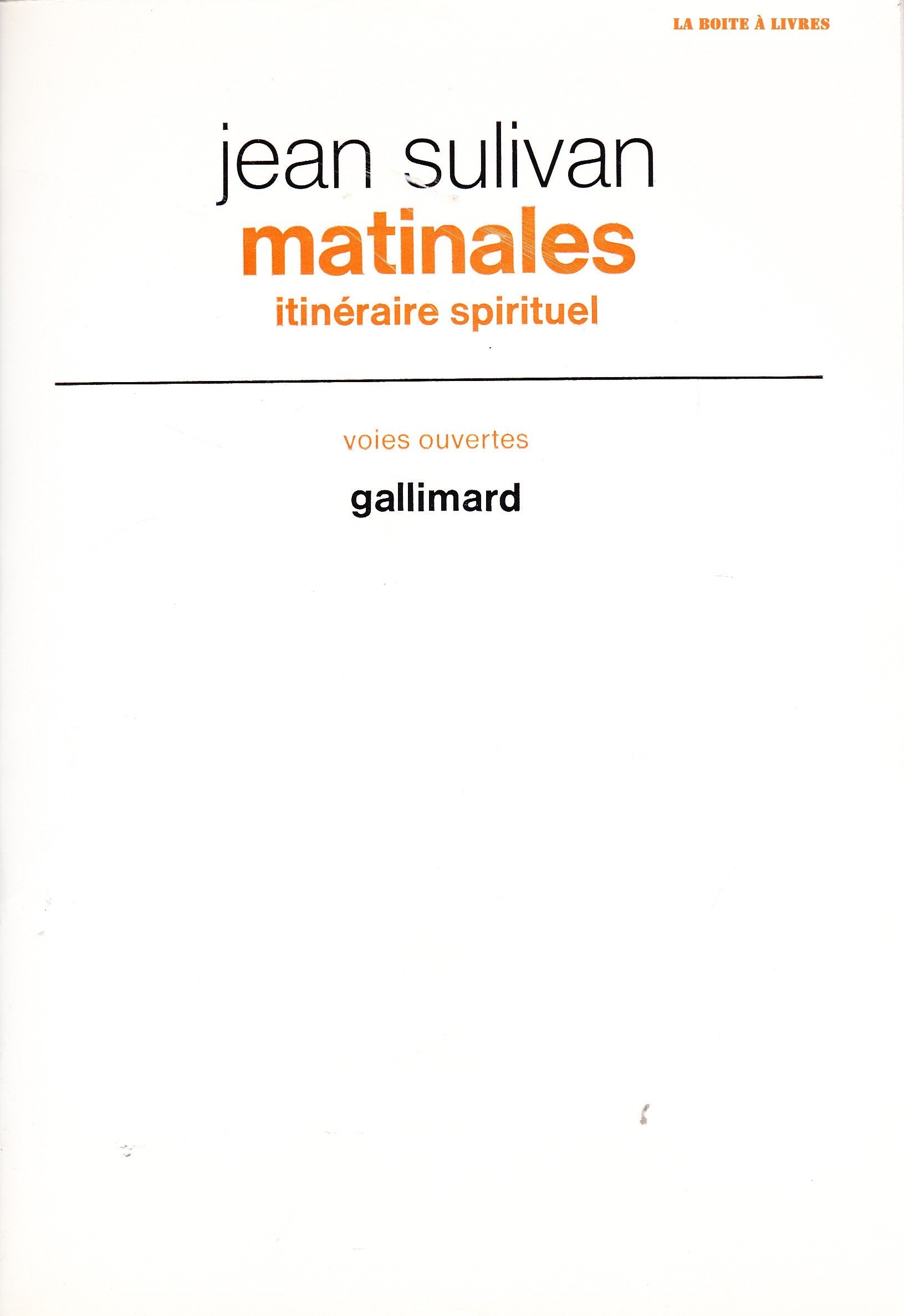 Matinales. itineraire spirituel.