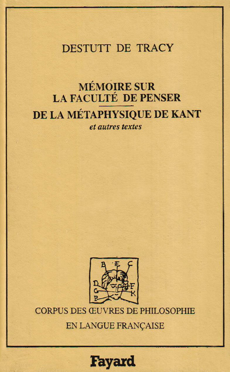 Mémoire sur la faculté de penser. De la métaphysique de Kant (1798-1802) 9782213028965