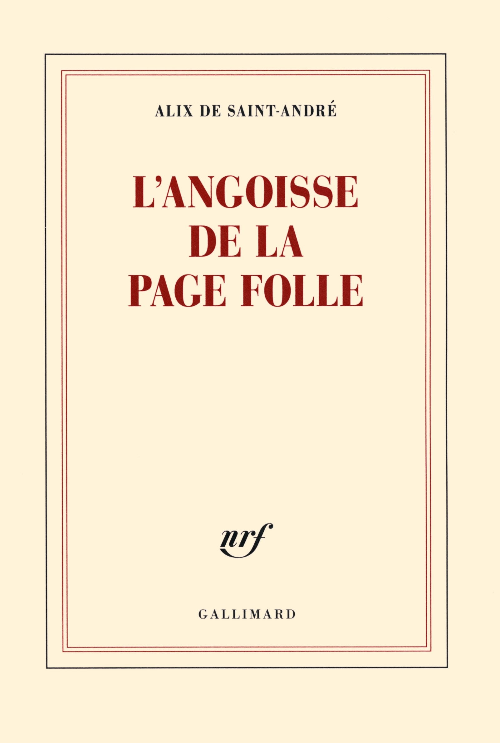 L'angoisse de la page folle 9782070179886
