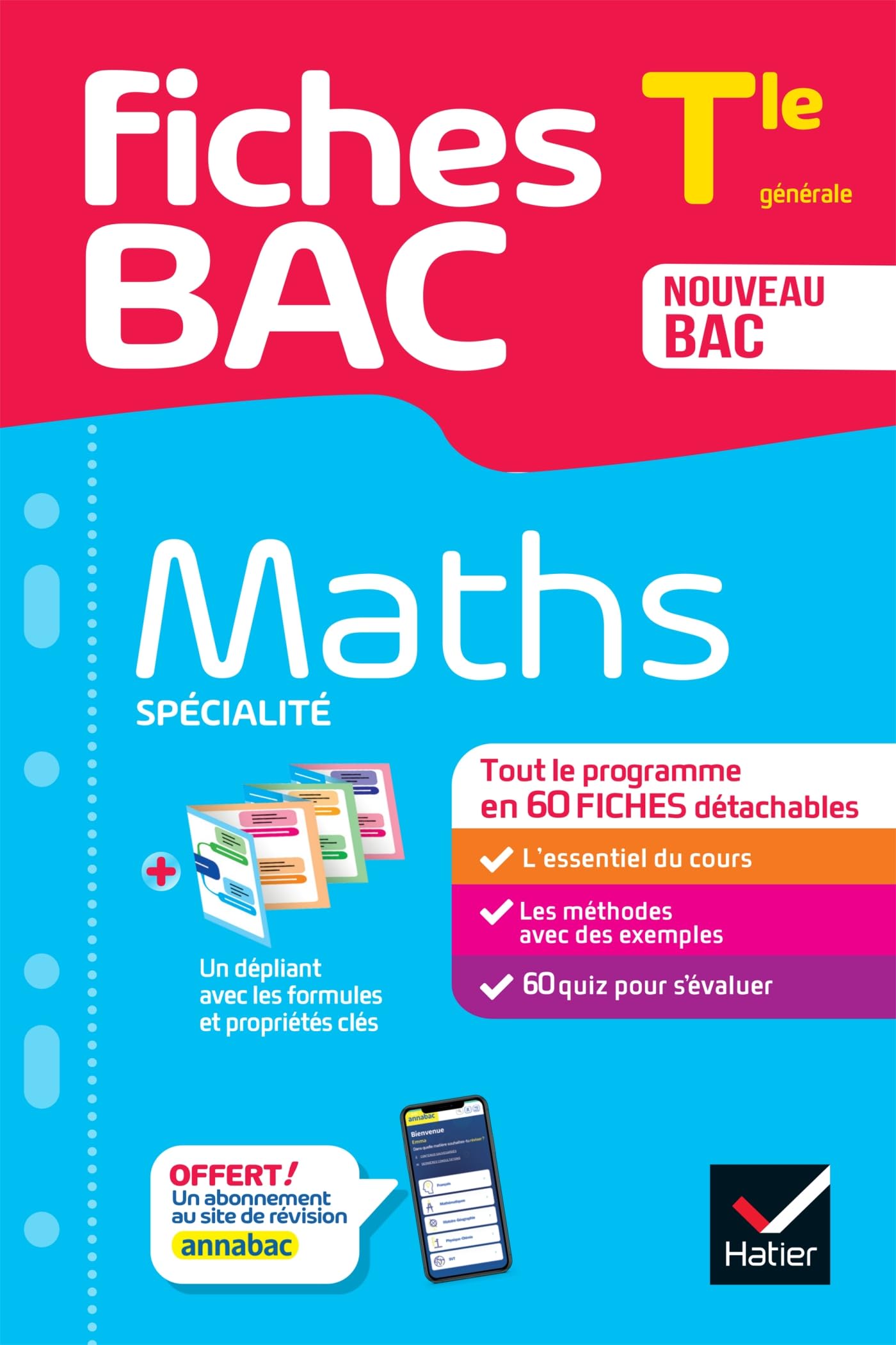 Fiches bac - Maths Tle (spécialité) - Bac 2026: tout le programme en fiches de révision détachables 9782401104662