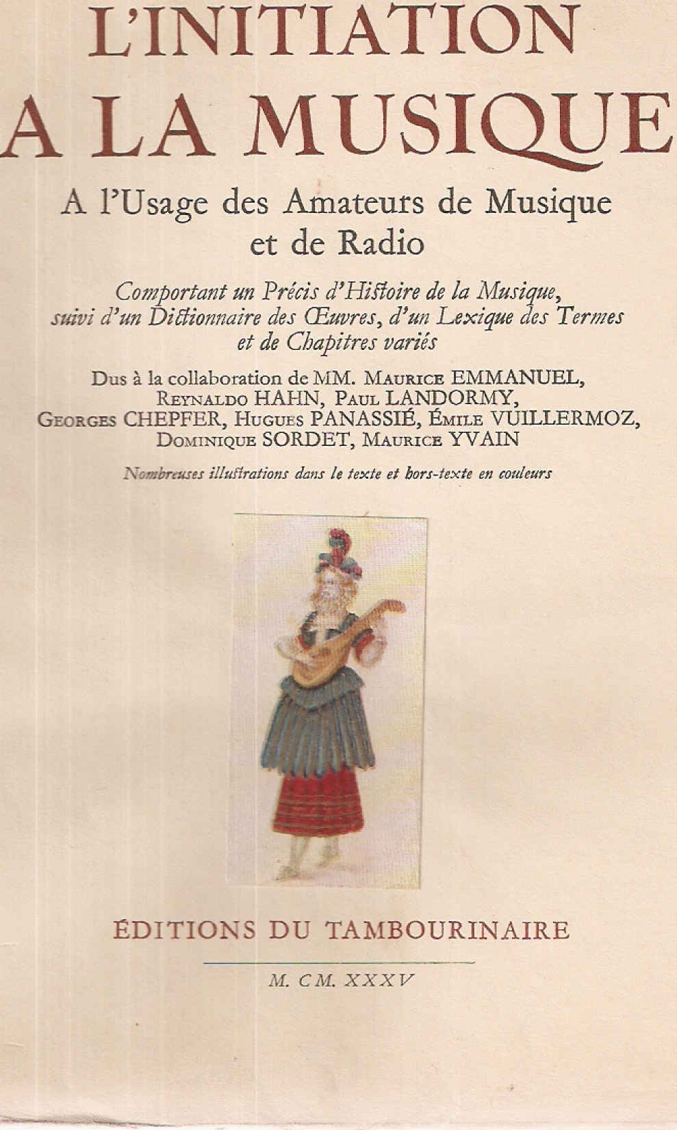 L'initiation à la musique (à l'usage des amateurs de musique et de radio)