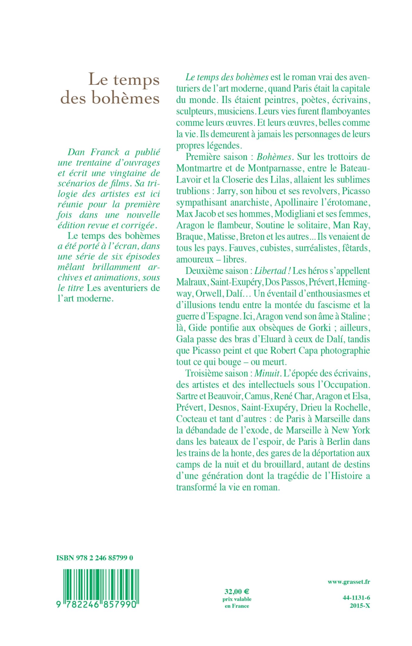 Le temps des Bohèmes 9782246857990