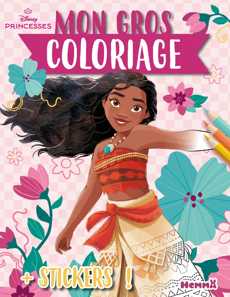 Disney Princesses - Mon gros coloriage + stickers ! - Livre de coloriage 4 ans - Livre de coloriage avec stickers - Livre de coloriage princesses - Livre de coloriage Disney 9782508063329
