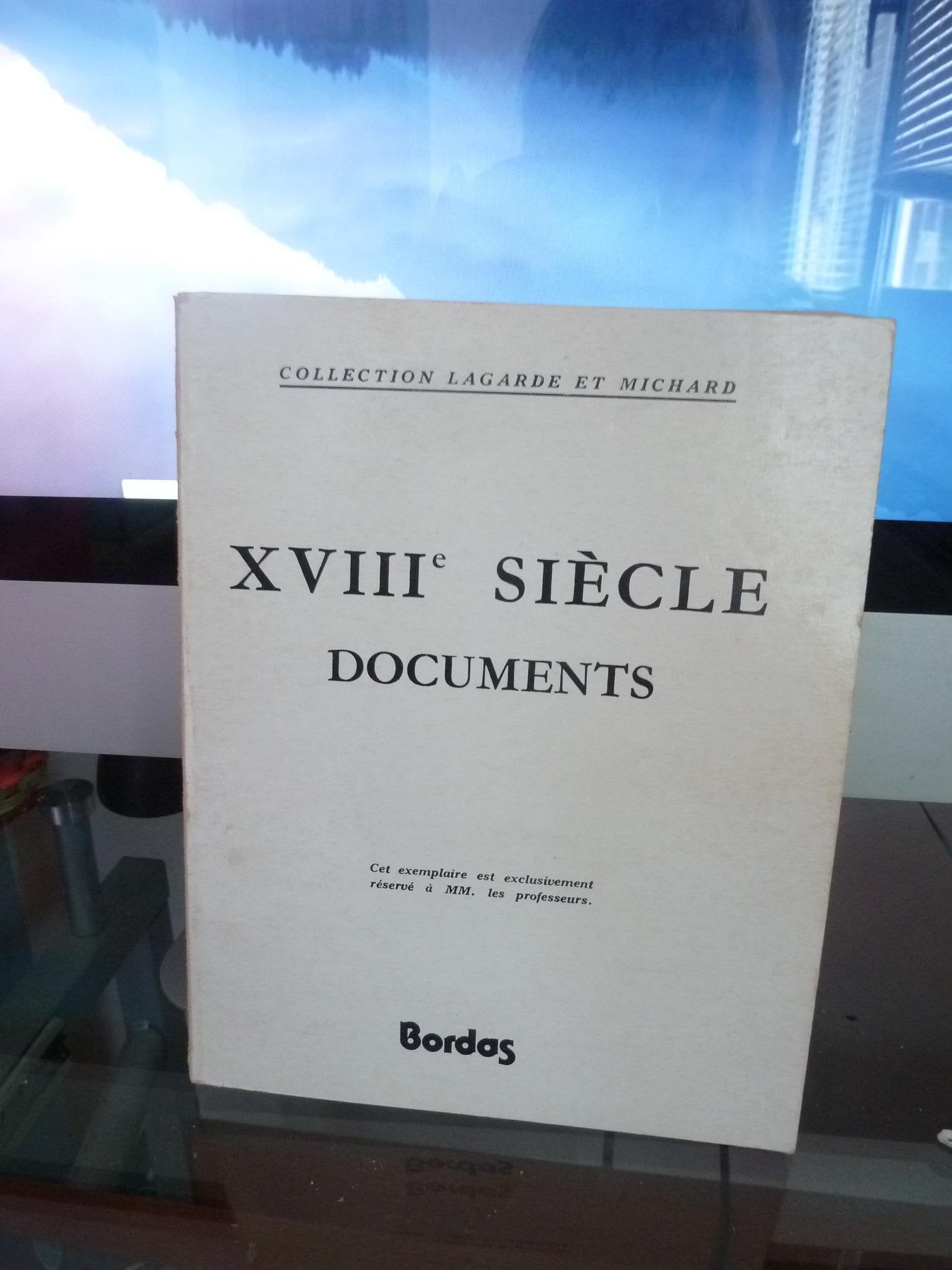 XVIII °SIECLE DOCUMENTS (livre du professeur)