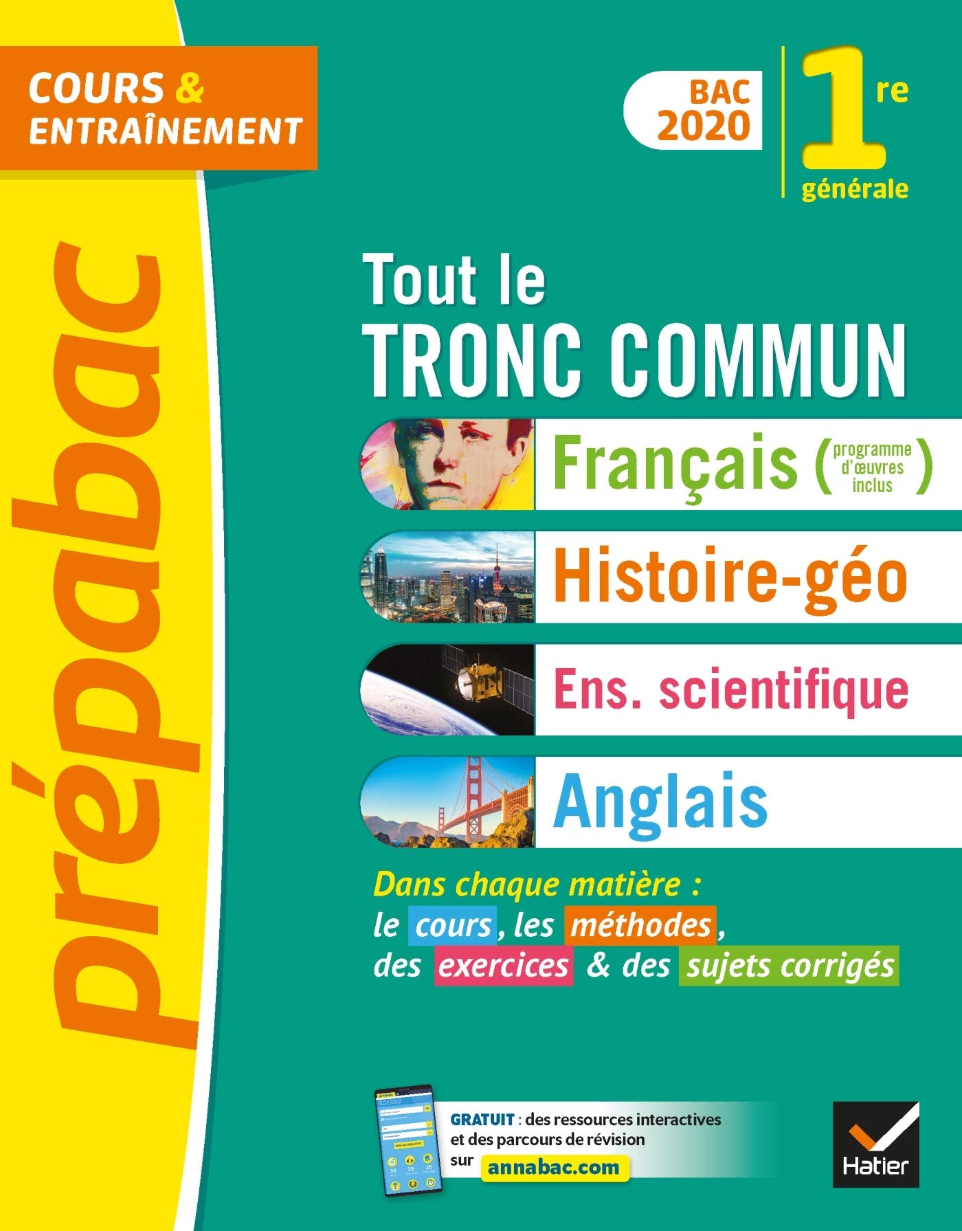 Prépabac Tout le tronc commun 1re Bac 2020: nouveau programme de Première 2019-2020 9782401061200