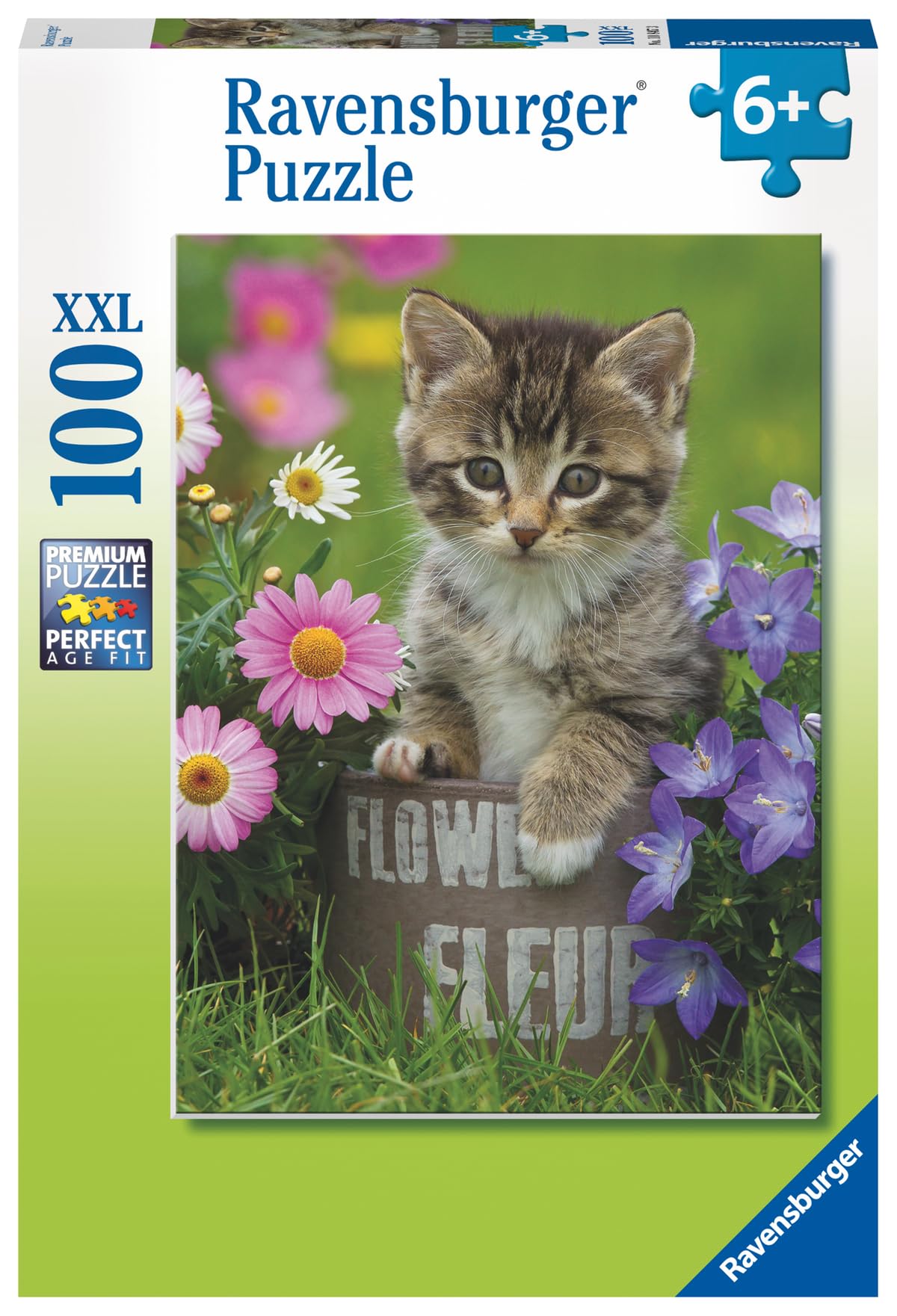 Ravensburger - Puzzle Enfant - Puzzle 100 p XXL - Chaton Parmi Les Fleurs - Dès 6 Ans - 10847 4005556108473