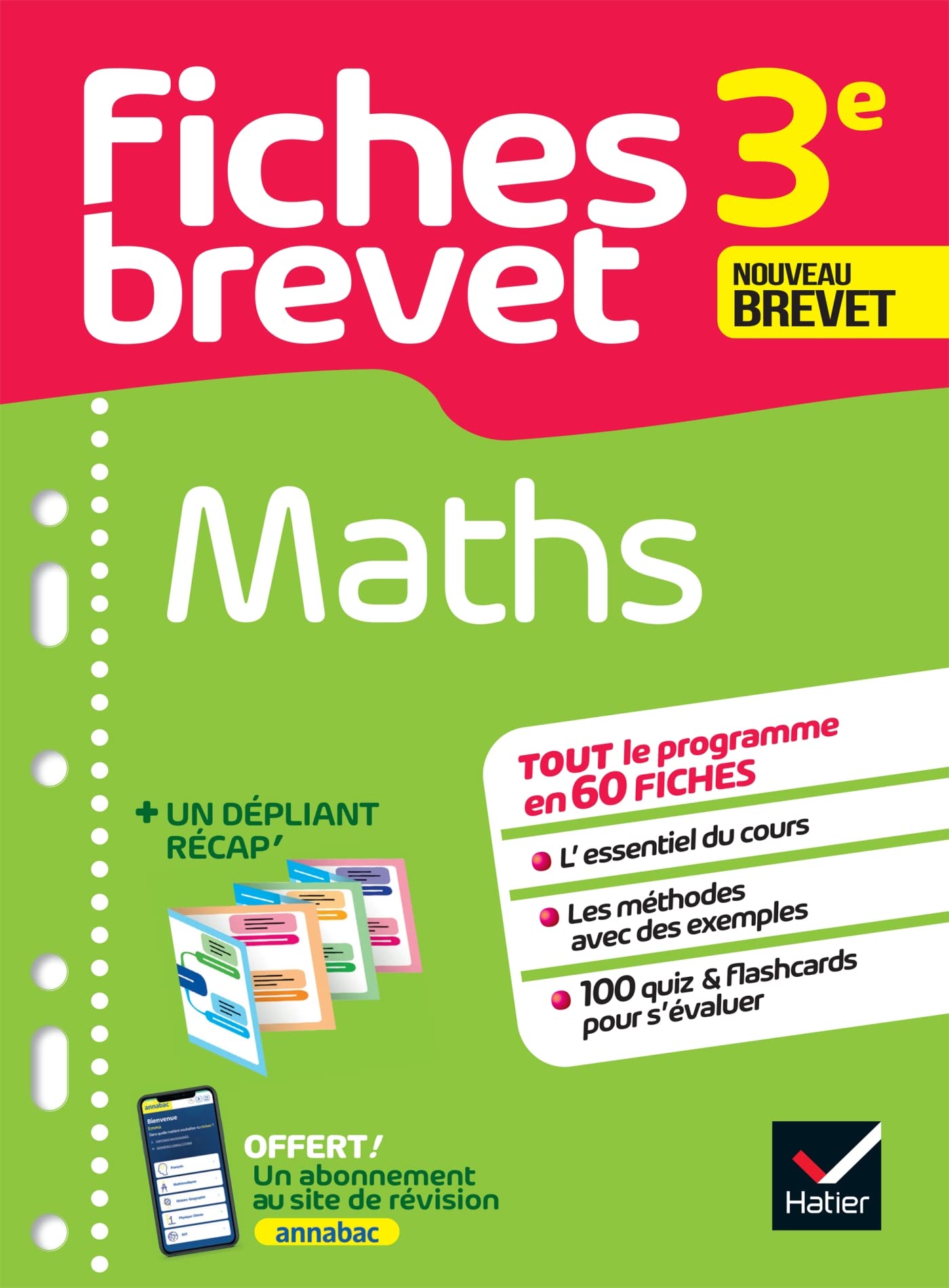 Fiches brevet - Maths 3e Brevet 2026: tout le programme en fiches de révision détachables 9782401094567