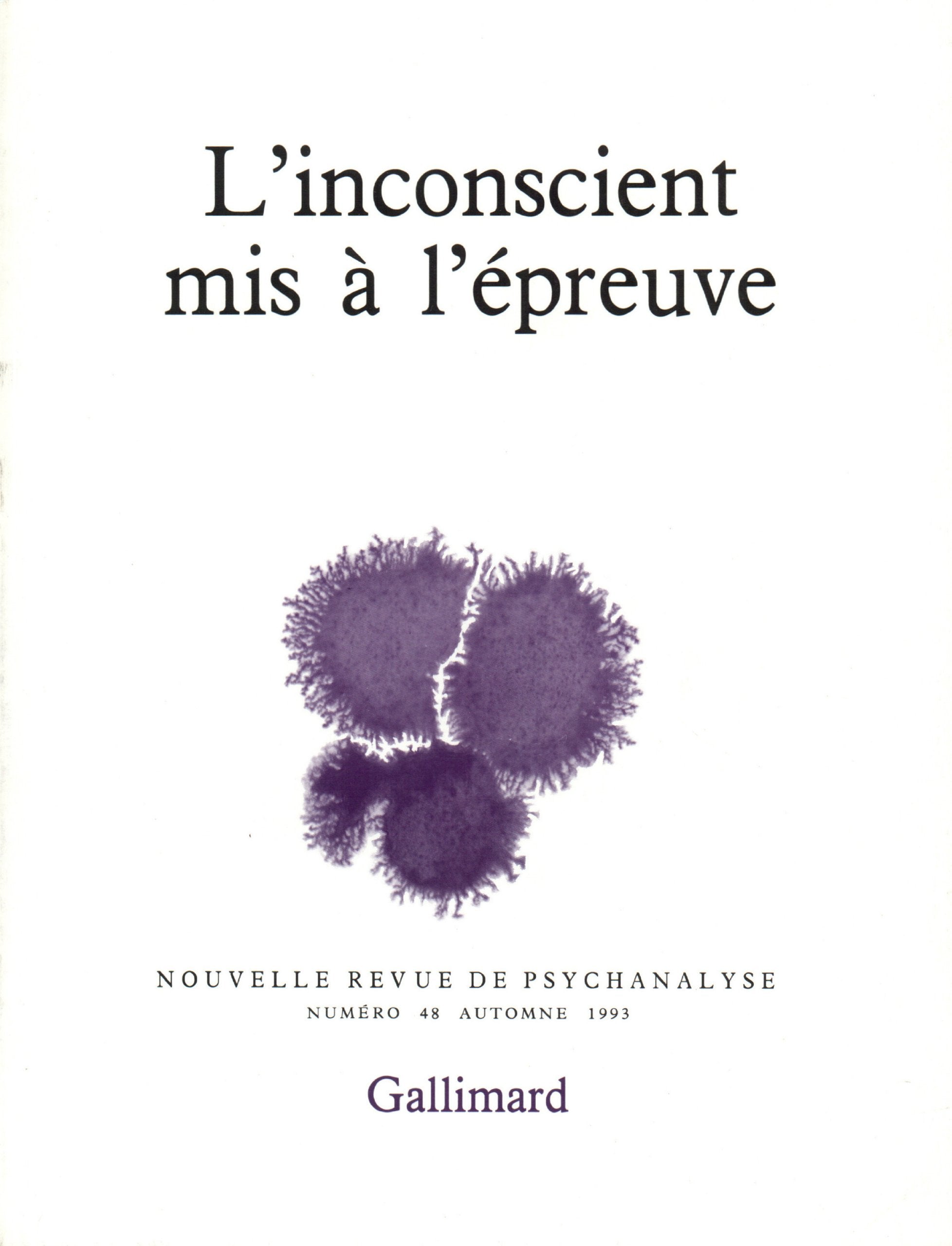 Nouvelle Revue de psychanalyse no 48 : L'Inconscient mis à l'épreuve 9782070736874