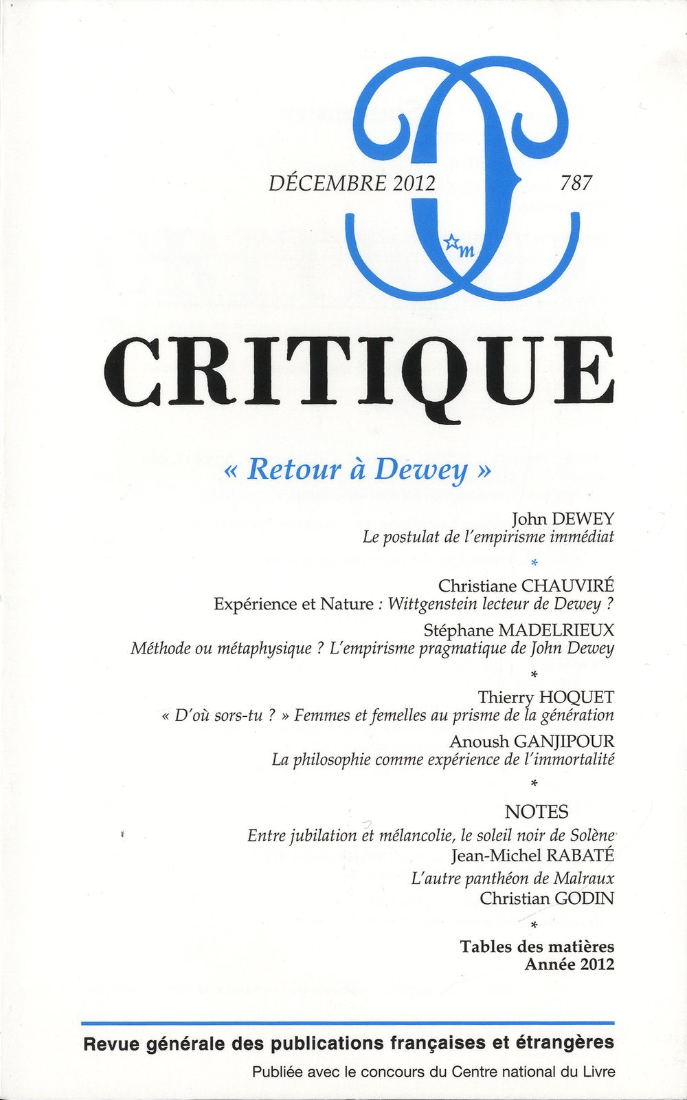 Revue critique 787 9782707322753