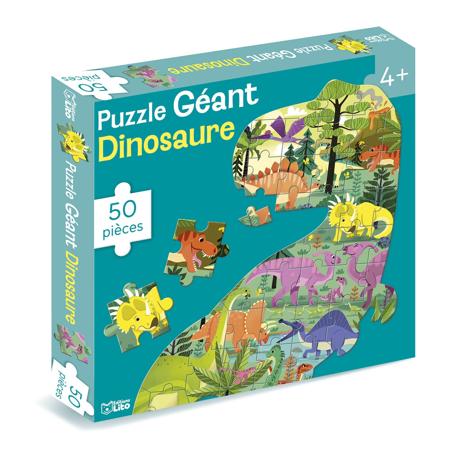 Puzzle géant dinosaure 50 pièces - Activité créative Dès 4 ans 9782244500157