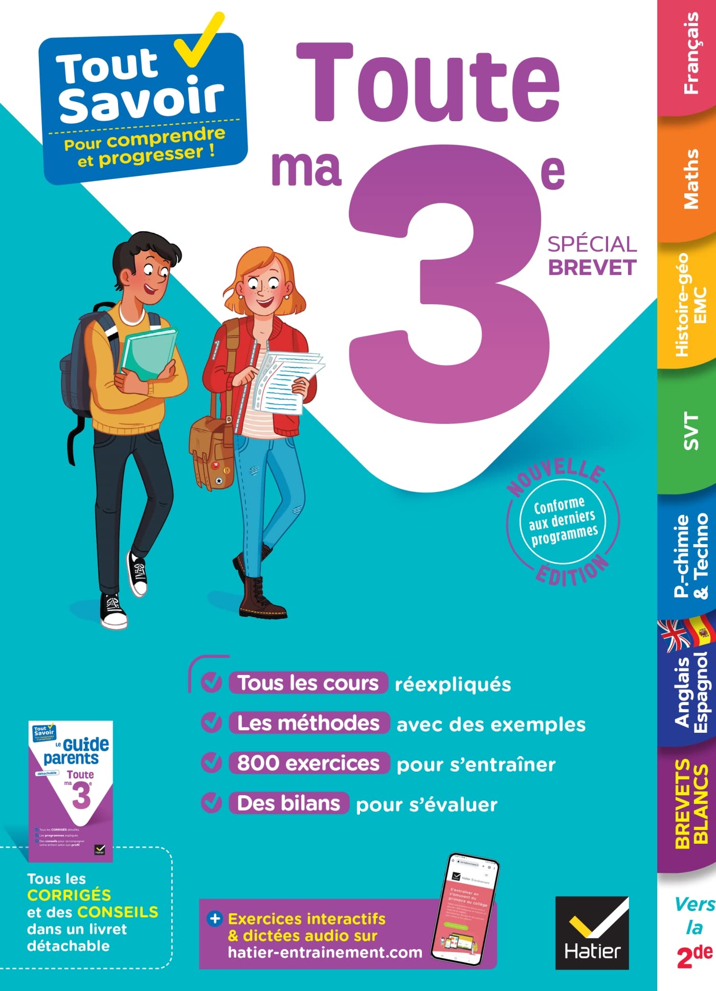 Tout savoir 3e Spécial brevet - Tout en un: cours, méthodes et exercices dans toutes les matières 9782401095250