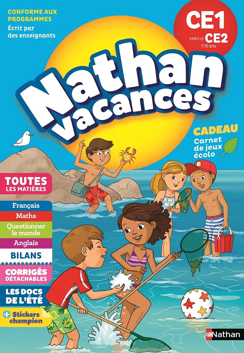 Cahier de Vacances 2025 du CE1 vers le CE2 - Nathan Vacances - 7-8 ANS 9782091932576