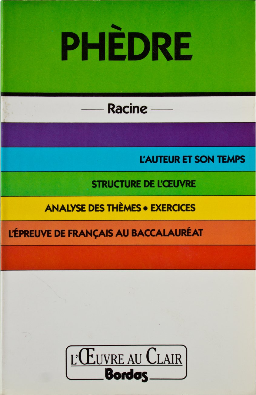 O.CL/RACINE PHEDRE (Ancienne Edition) 9782040182786