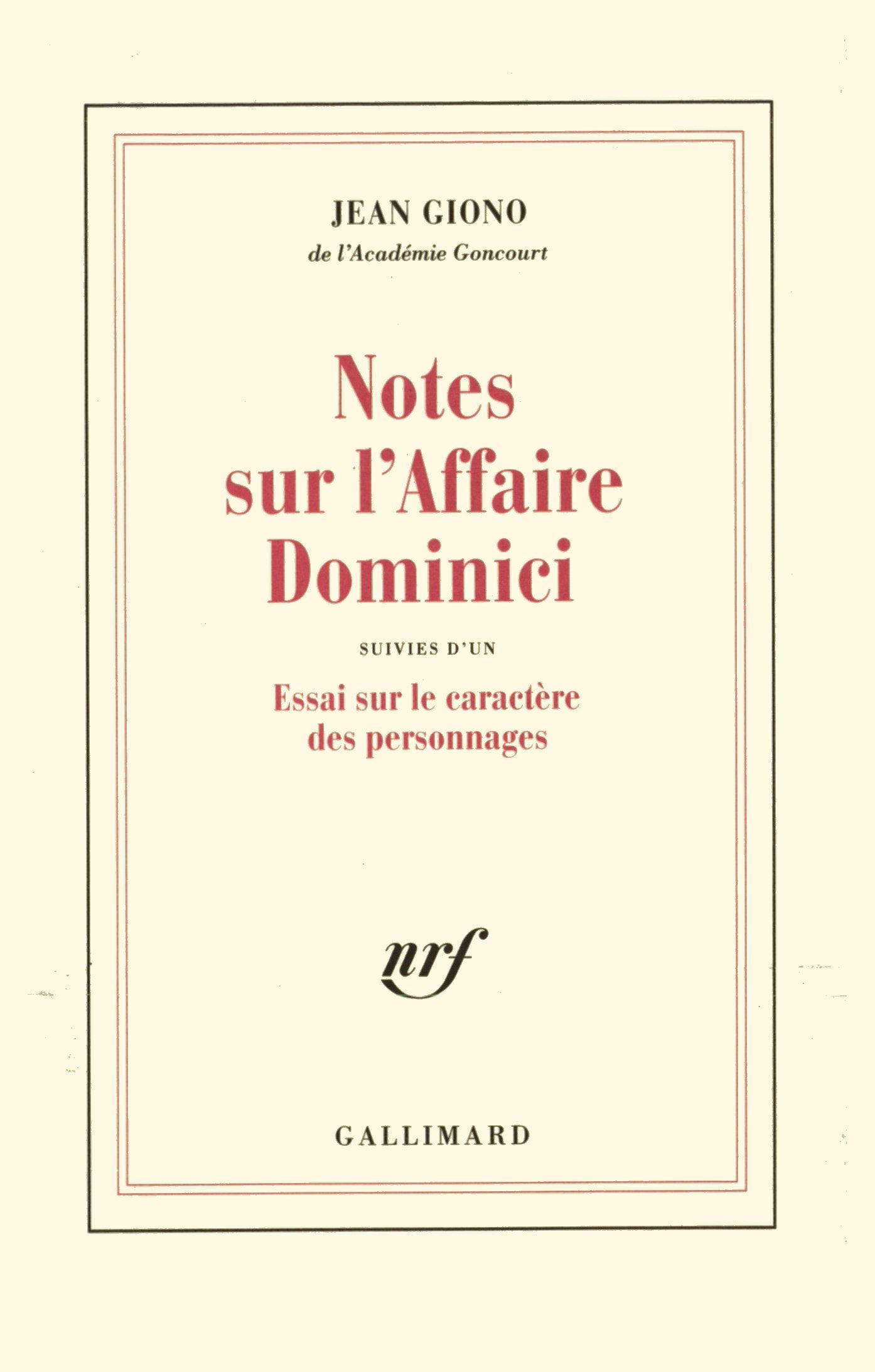 Notes sur l'affaire Dominici 9782070228294