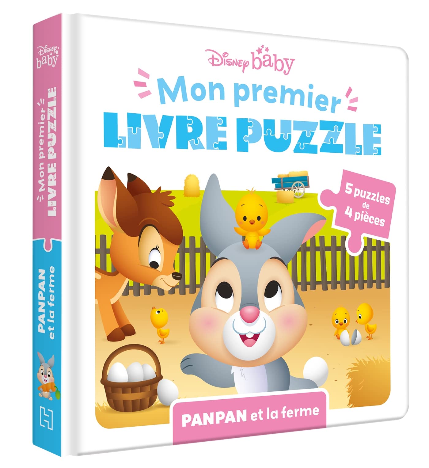 DISNEY BABY - Mon Premier Livre Puzzle - 5 puzzles 4 pièces - Panpan et la ferme: Panpan et la ferme 9782017175278