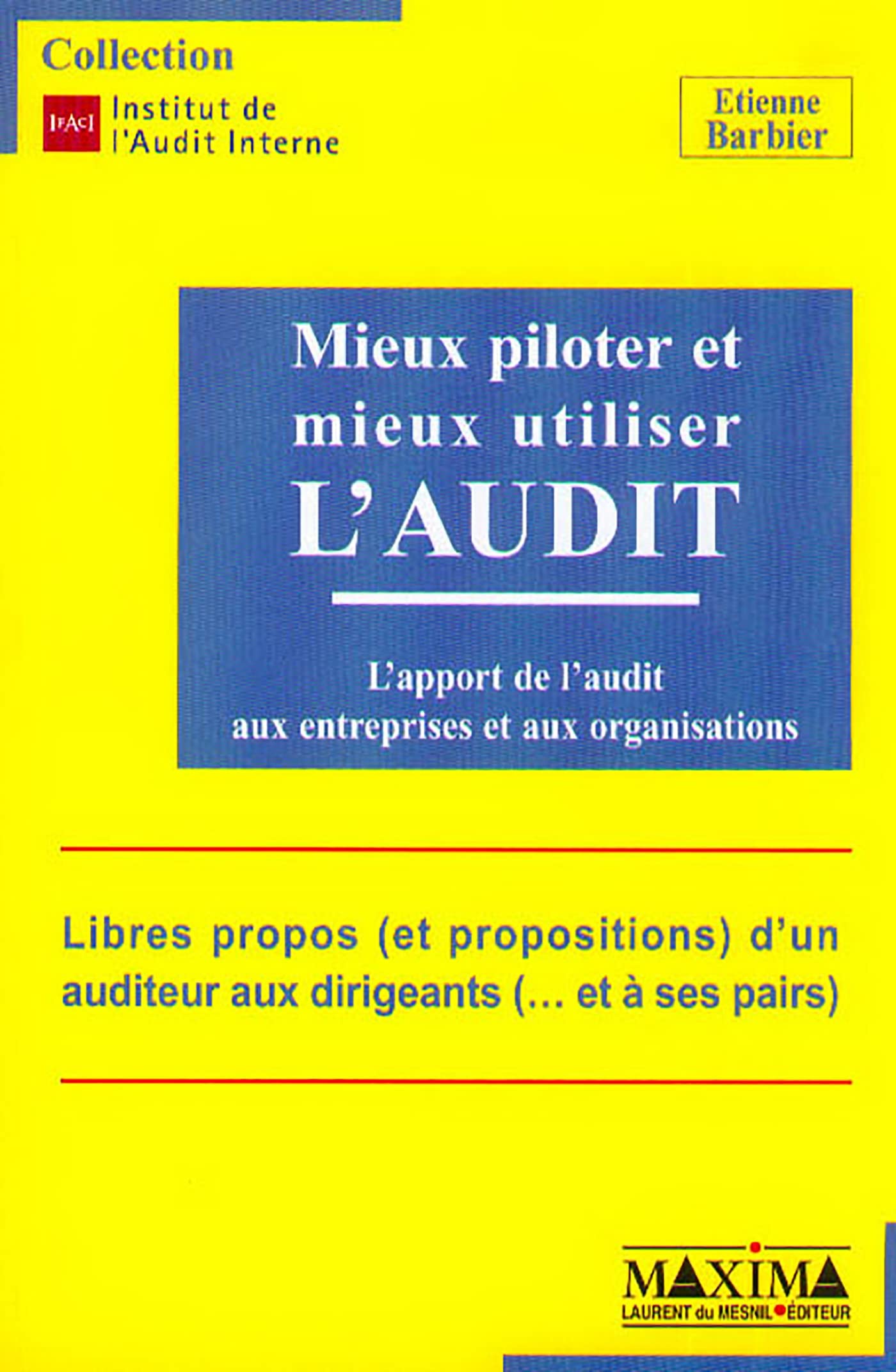 Mieux piloter et mieux utiliser l'audit. L'apport de l'audit aux entreprises et aux organisations 9782840011910