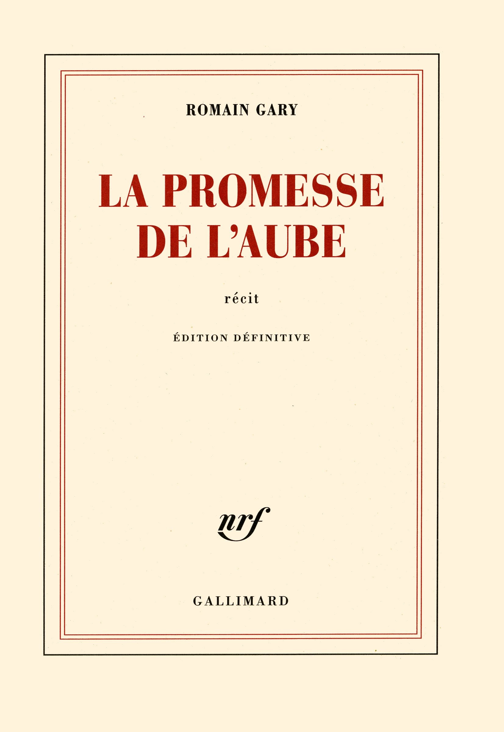 La promesse de l'aube 9782070226641