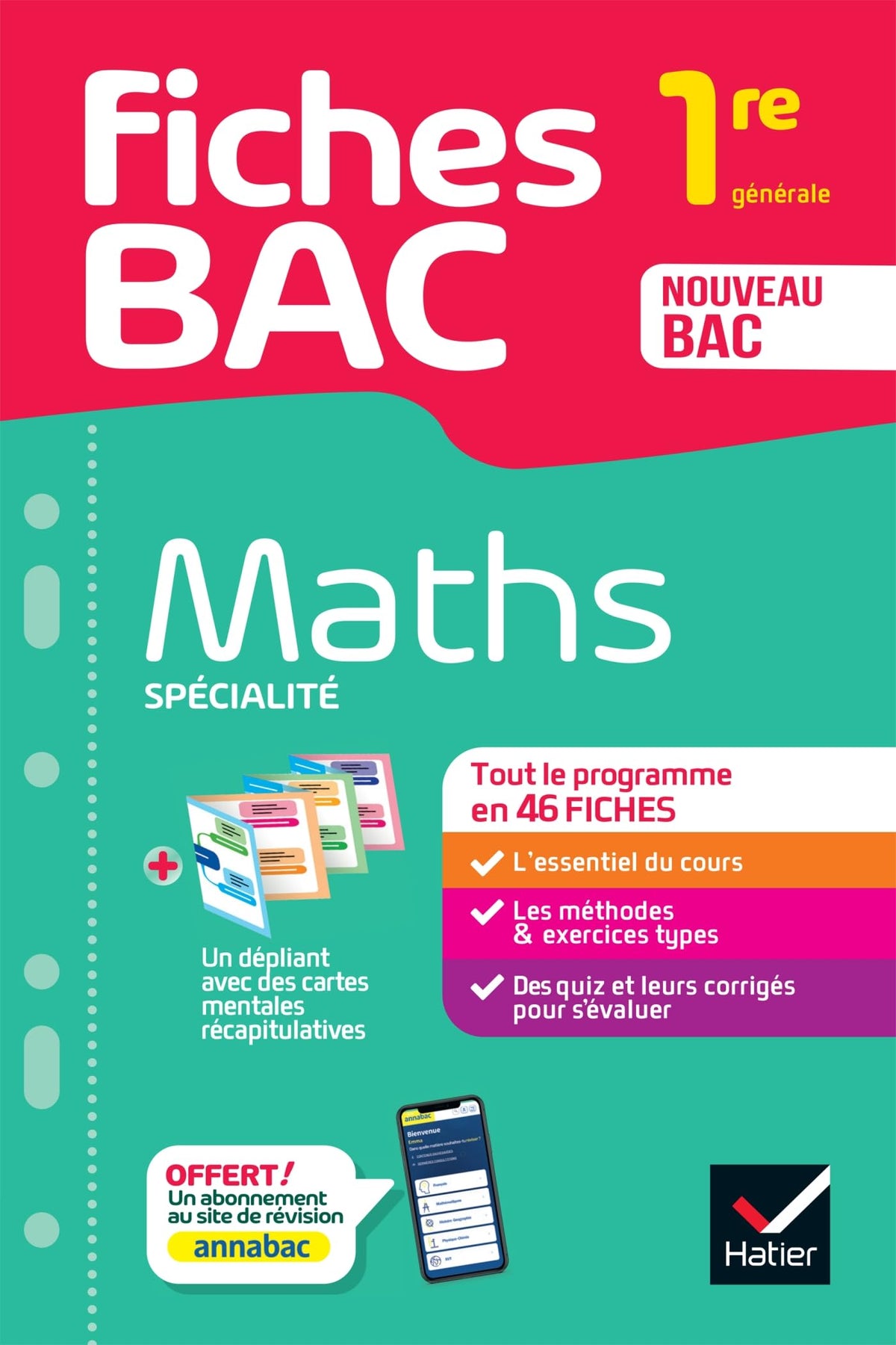 Fiches bac - Maths 1re générale (spécialité): tout le programme en fiches de révision détachables 9782401105744