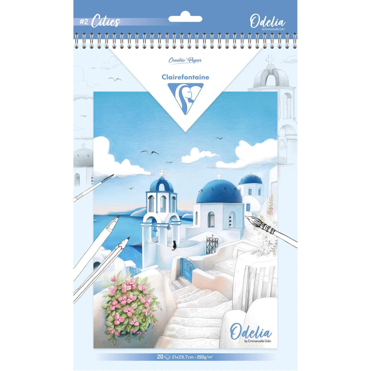 Clairefontaine 95742C Bloc de Coloriage Adulte 20F A4 Les Villes ODELIA 3329680957426