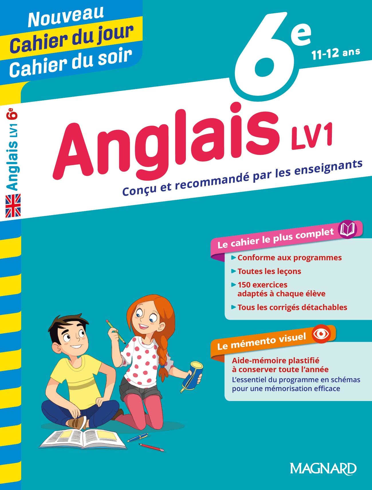 Anglais 6e - Cours, 150 exercices et aide-mémoire visuel - Nouveau Cahier du jour Cahier du soir 9782210762398