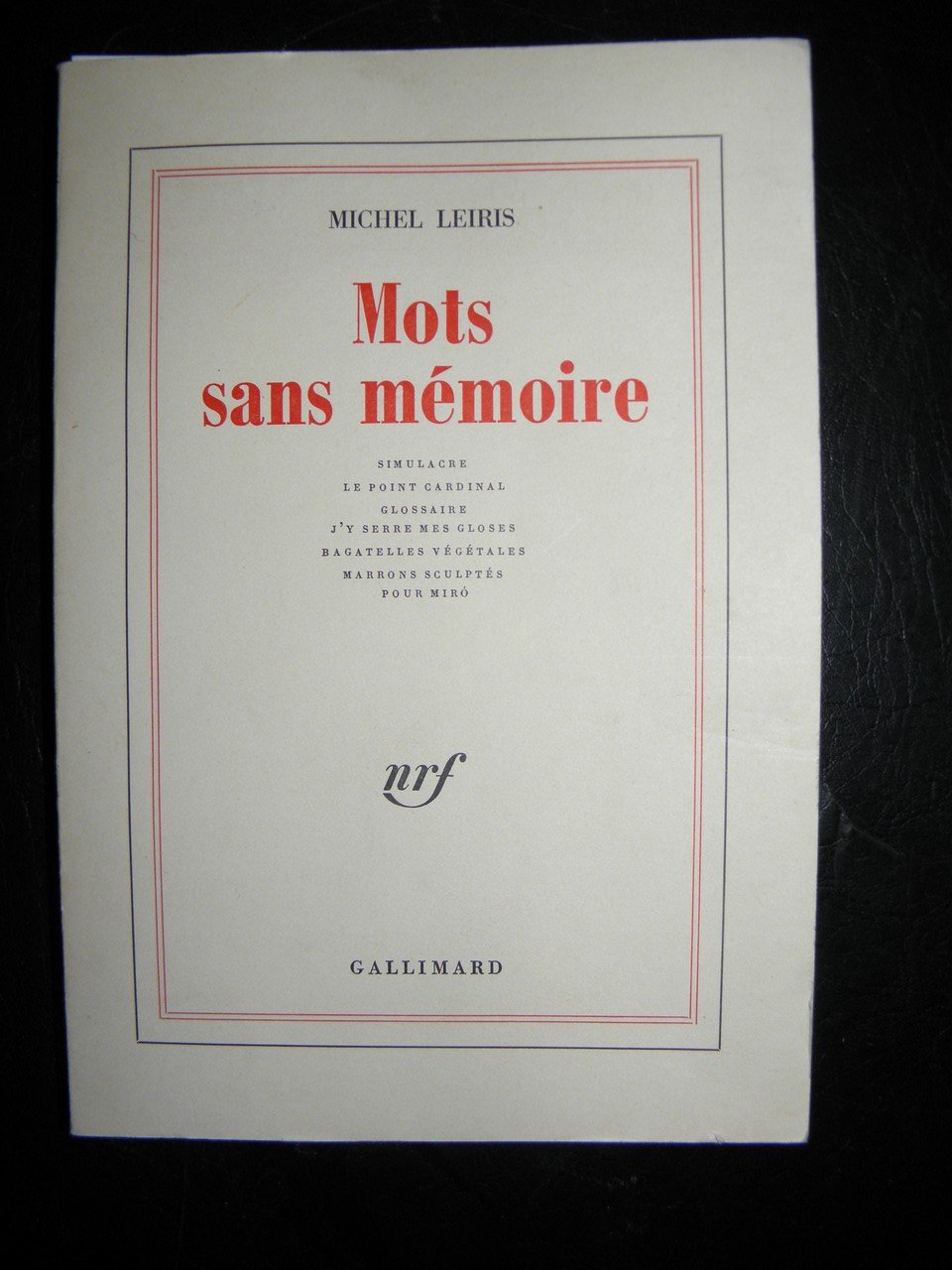 Mots sans mémoire 9782070271597