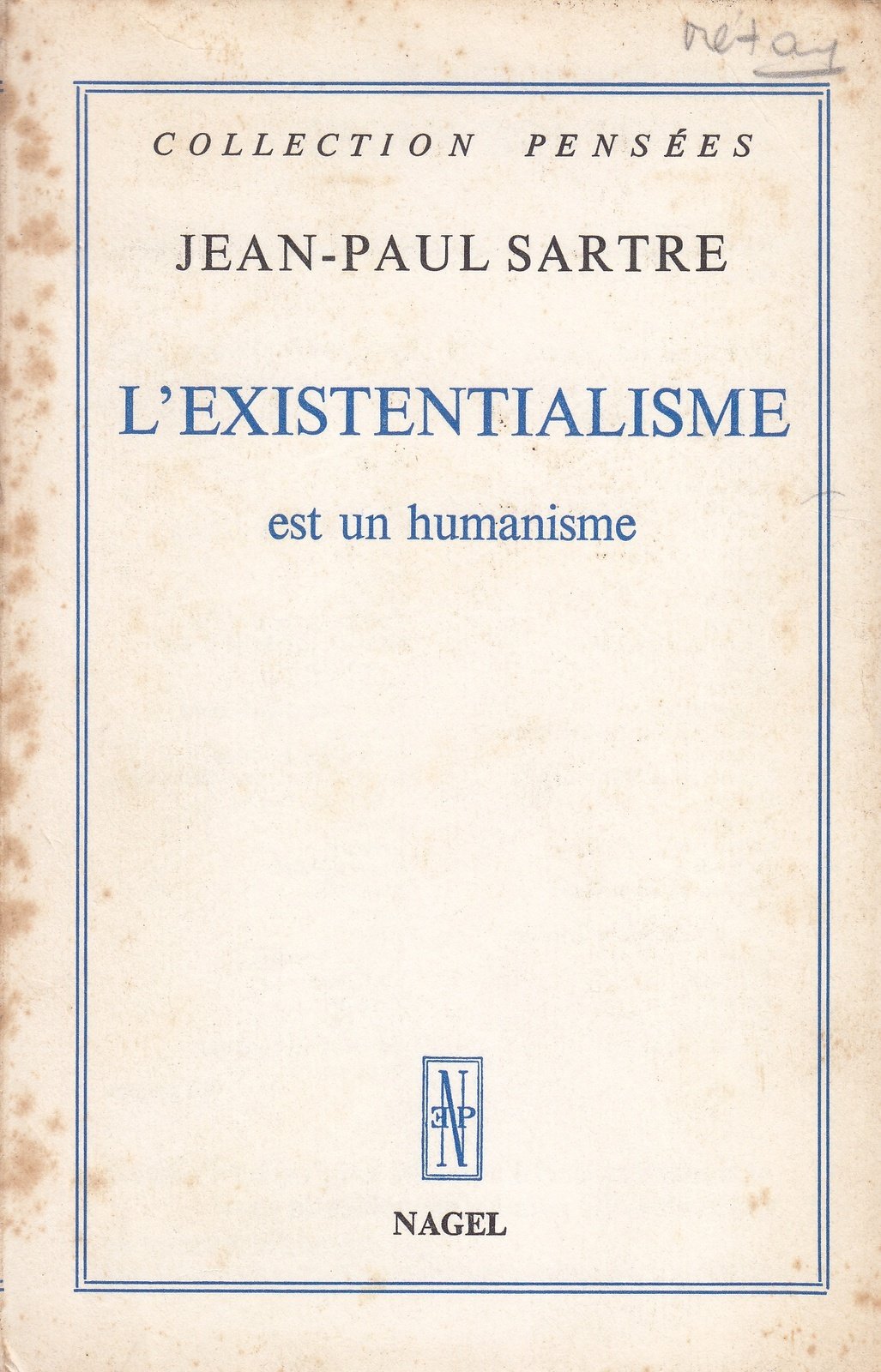L'Existentialisme est un humanisme 9782826308317