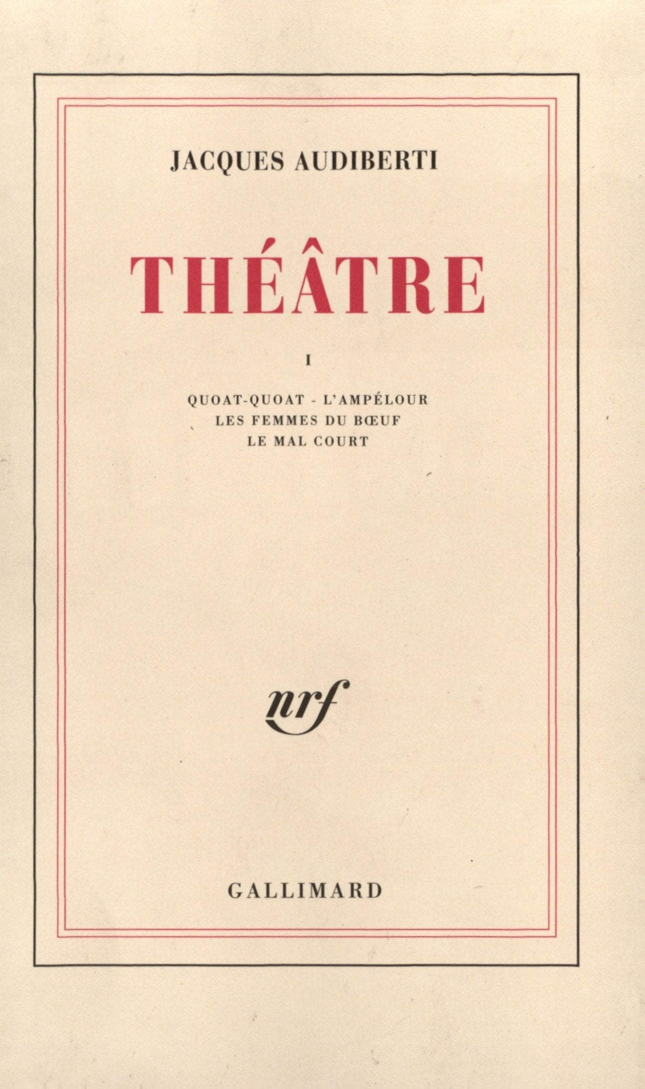 Théâtre, tome 1 9782070203345