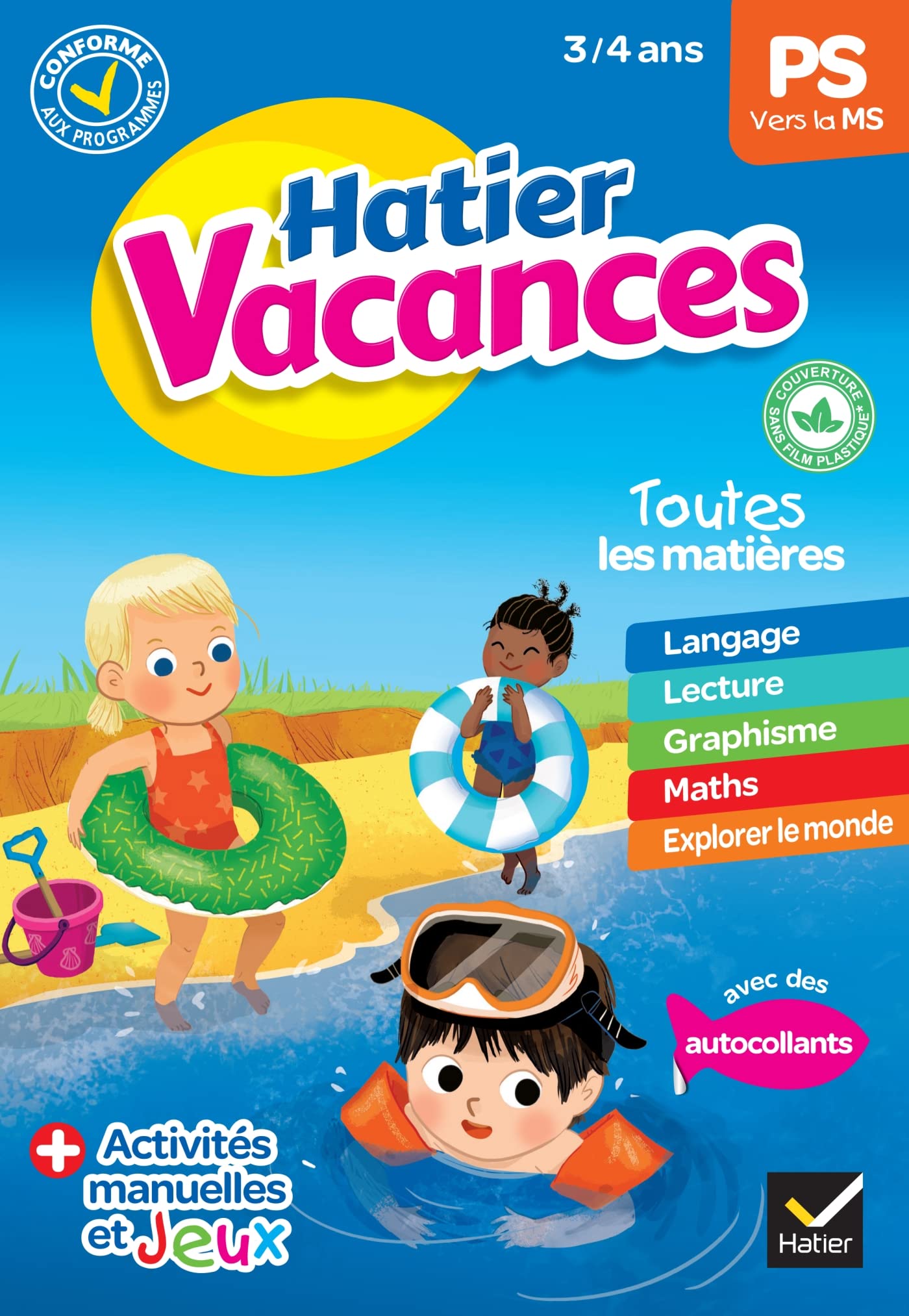 Cahier de vacances 2023 de la Petite section vers la Moyenne section 3/4 ans: pour réviser son année dans toutes les matières 9782401051355