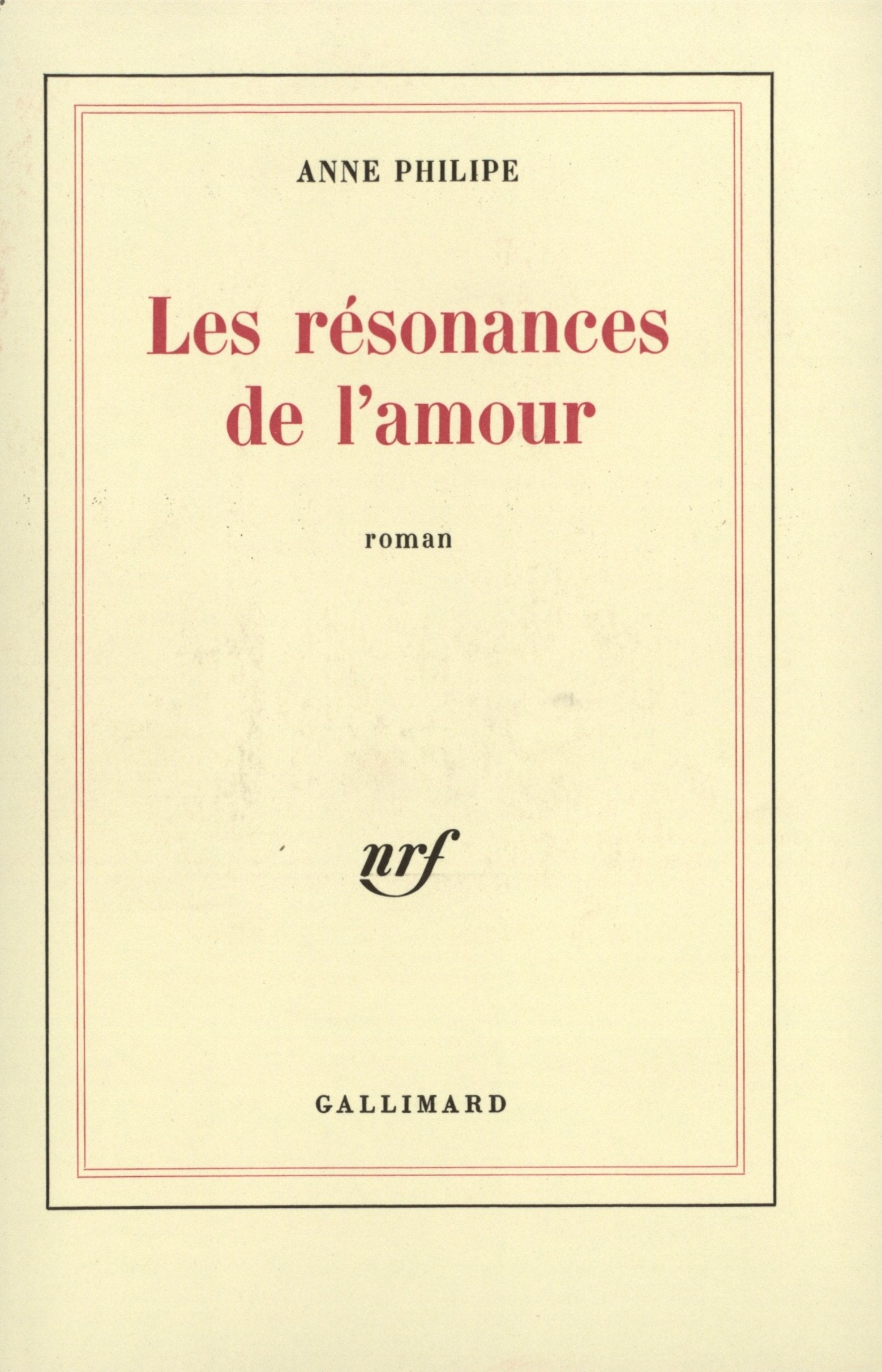 Les résonances de l'amour 9782070233175