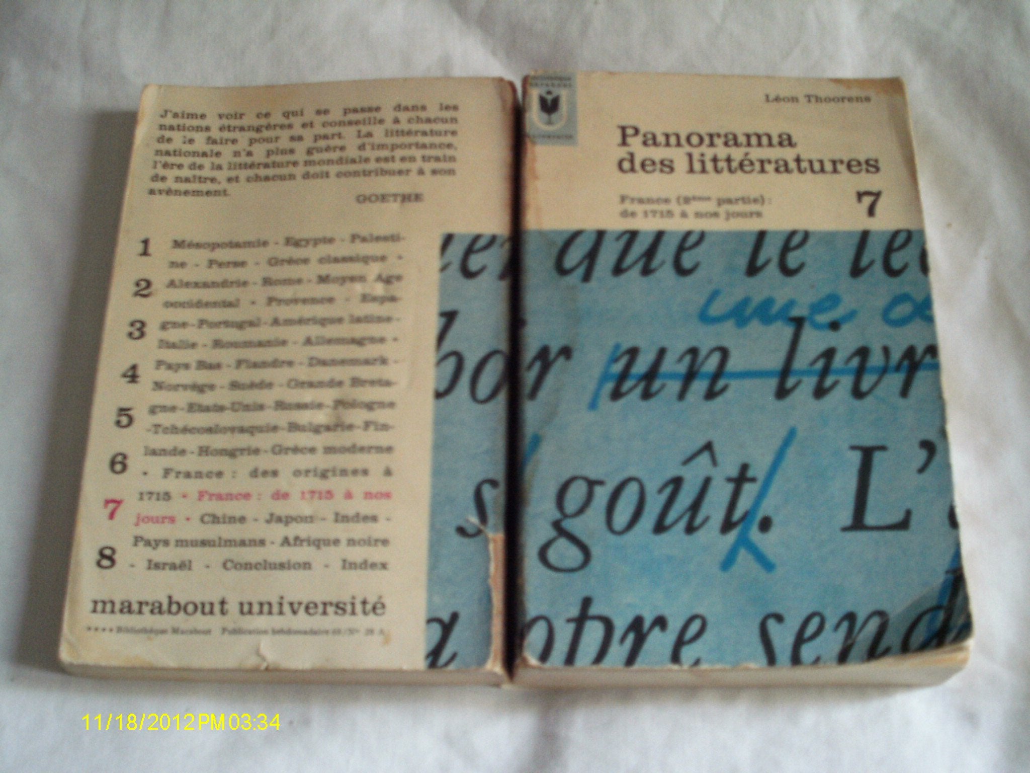 Panorama des littératures- tome 7