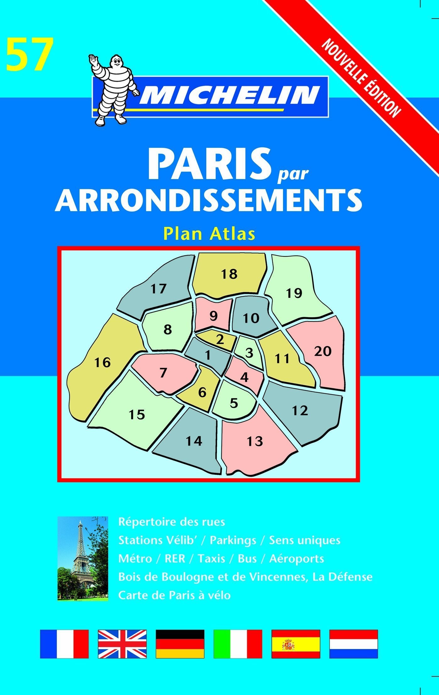 Plan de ville : Paris par arrondissements, numéro 57 9782067105928