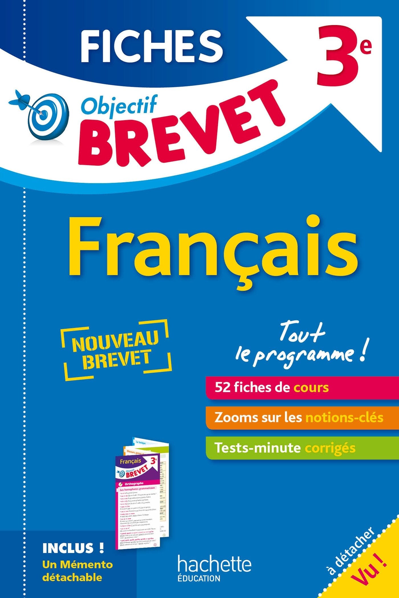 Objectif Brevet 3e - Fiches Détachables Français - Nouveau programme 2016 9782012903357