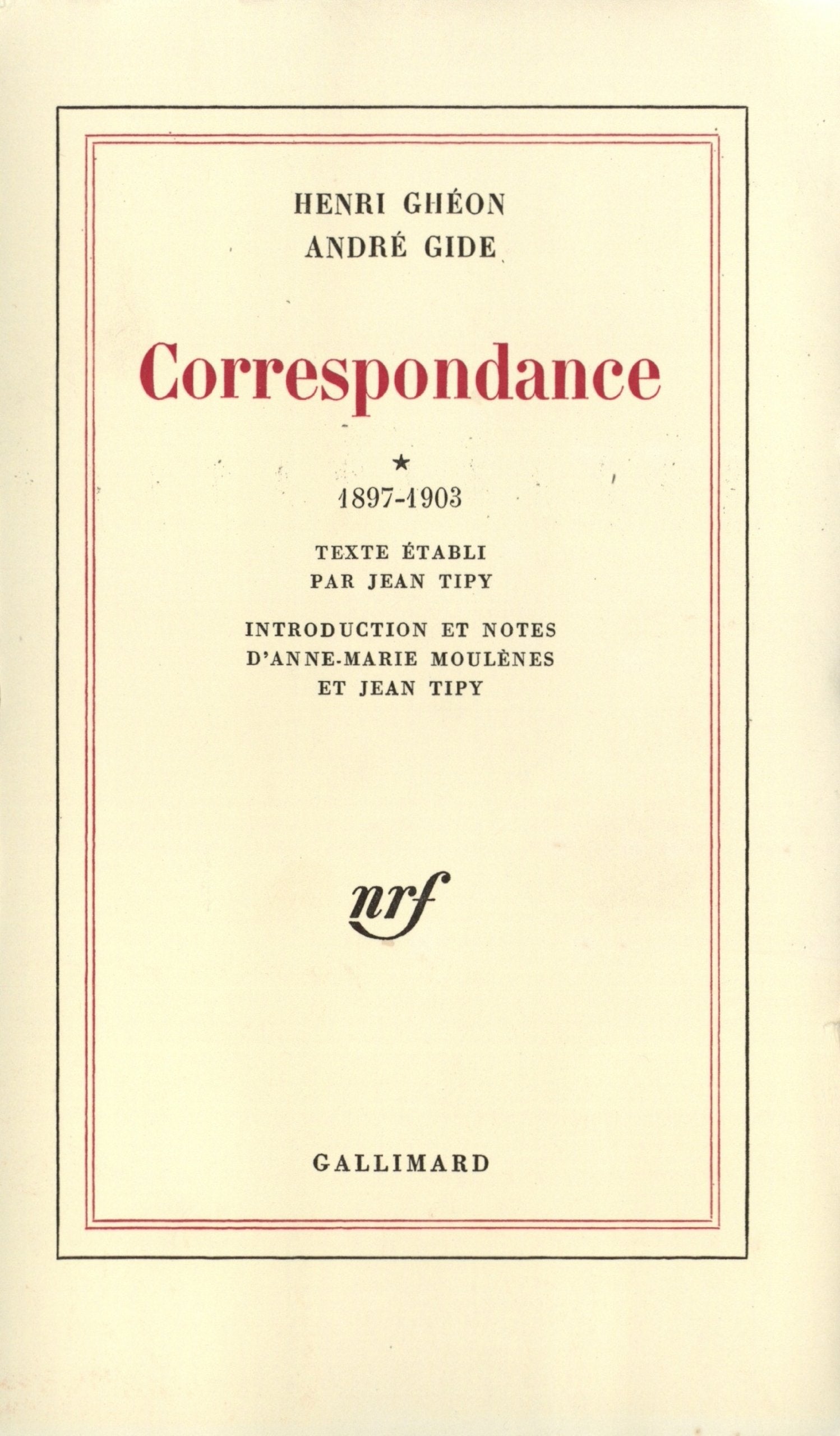 Correspondance I et II: (1897-1944) 9782070293940