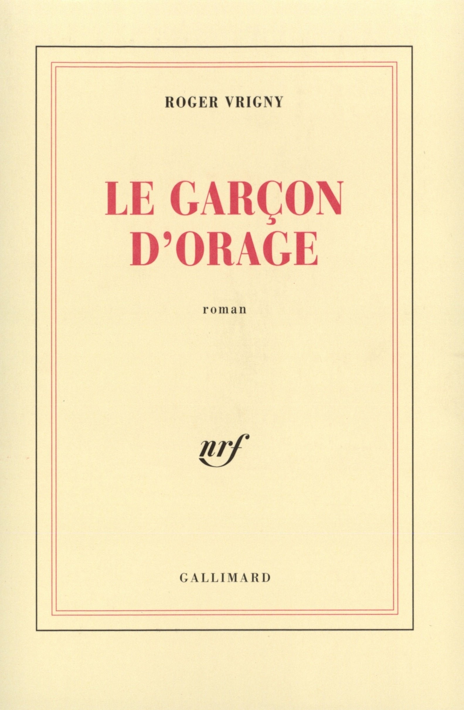 Le garçon d'orage 9782070732197