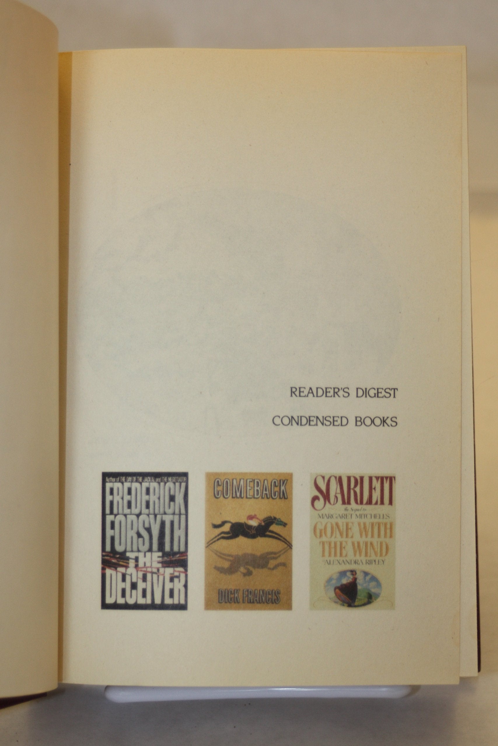 Readers Digest Condensed Books vol 2 1992: Comeback/ Scarlett/ The Deceiver 9782286003890