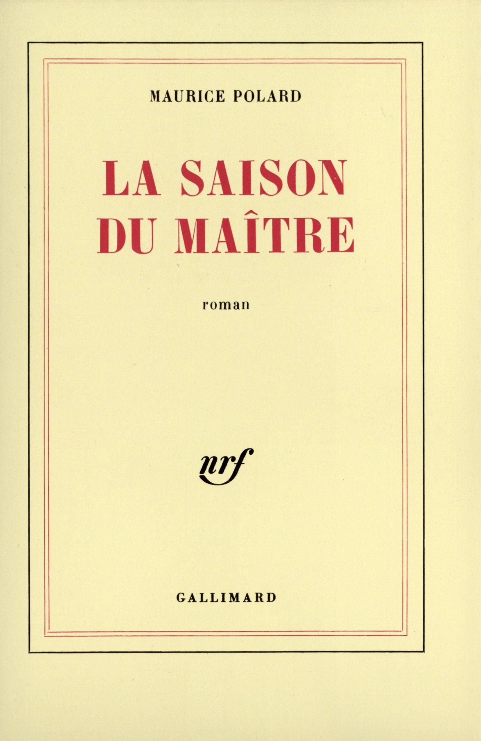 La saison du maître 9782070704620