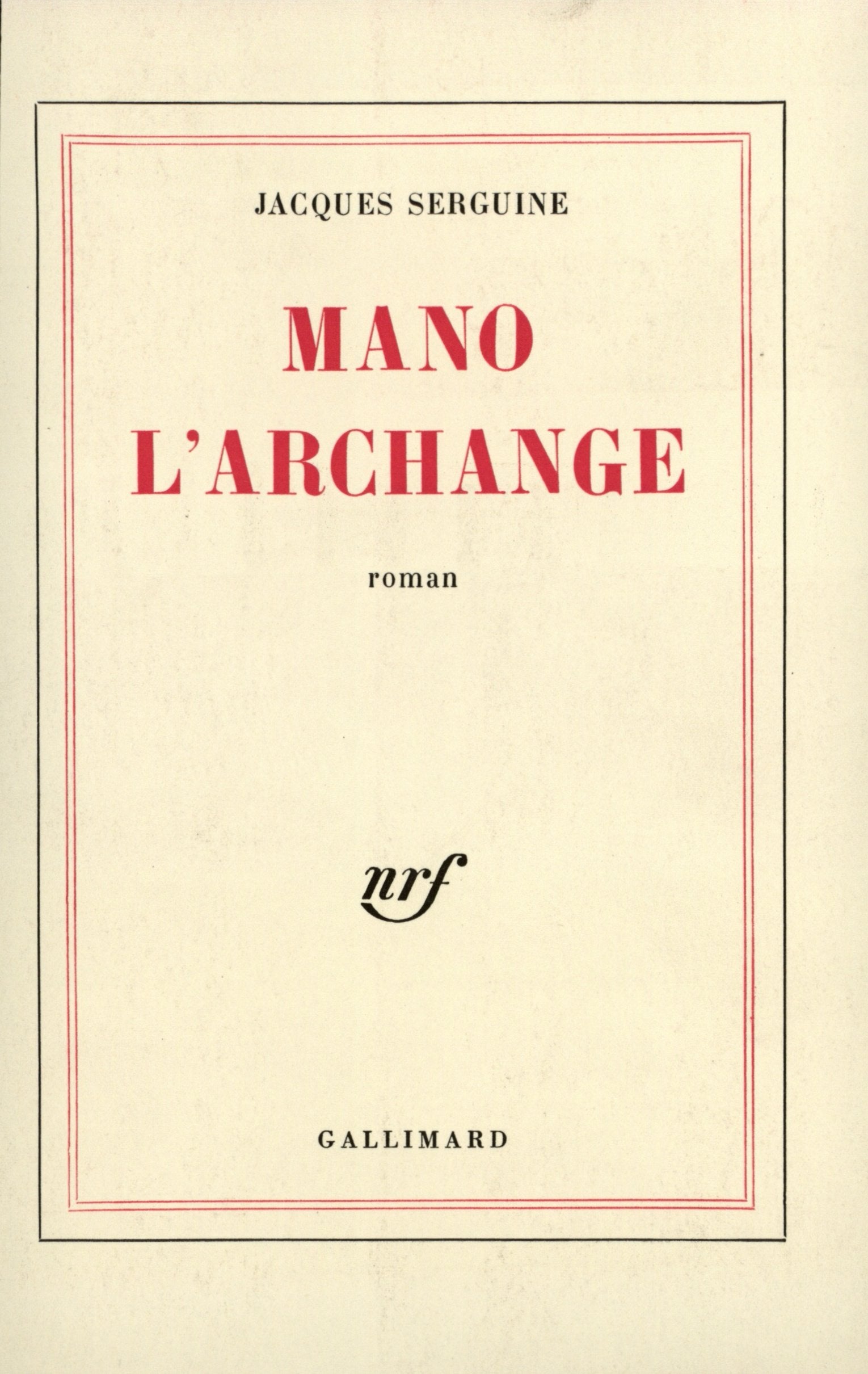 Mano l'Archange 9782070258826