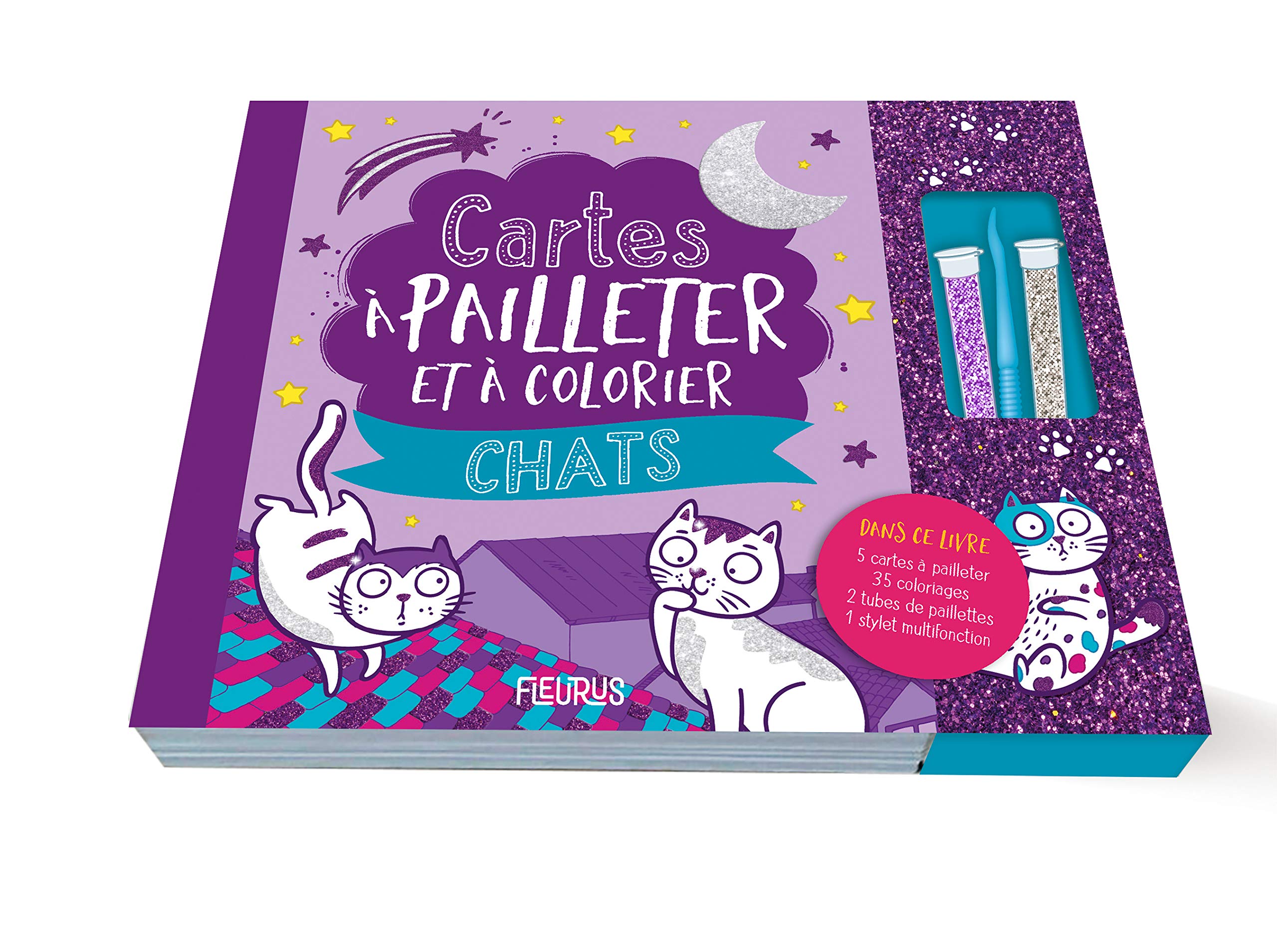 Cartes à pailleter et colorier : Chats 9782215170501
