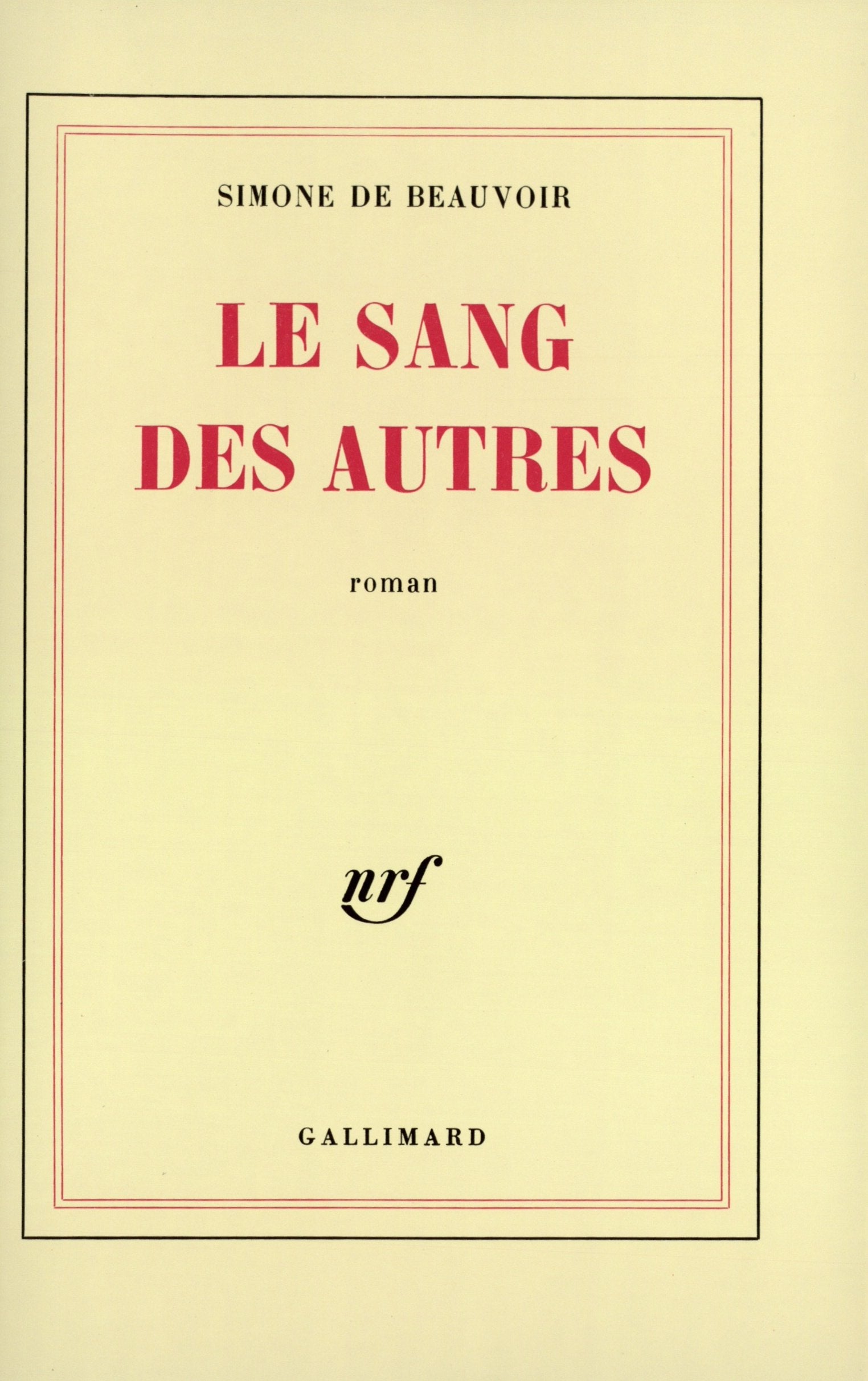 Le Sang des autres 9782070280230