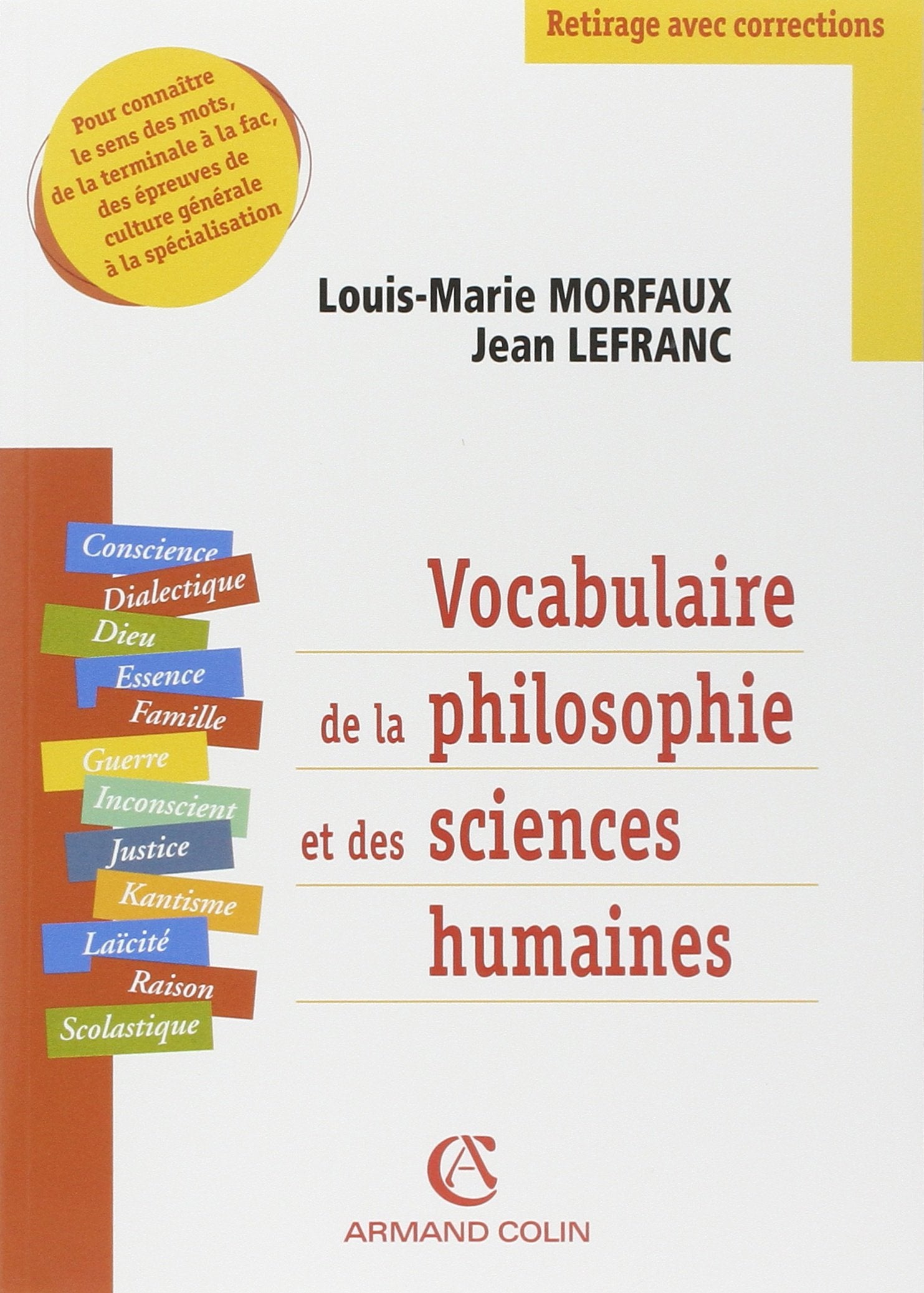 Vocabulaire de la philosophie et des sciences humaines 9782200270155