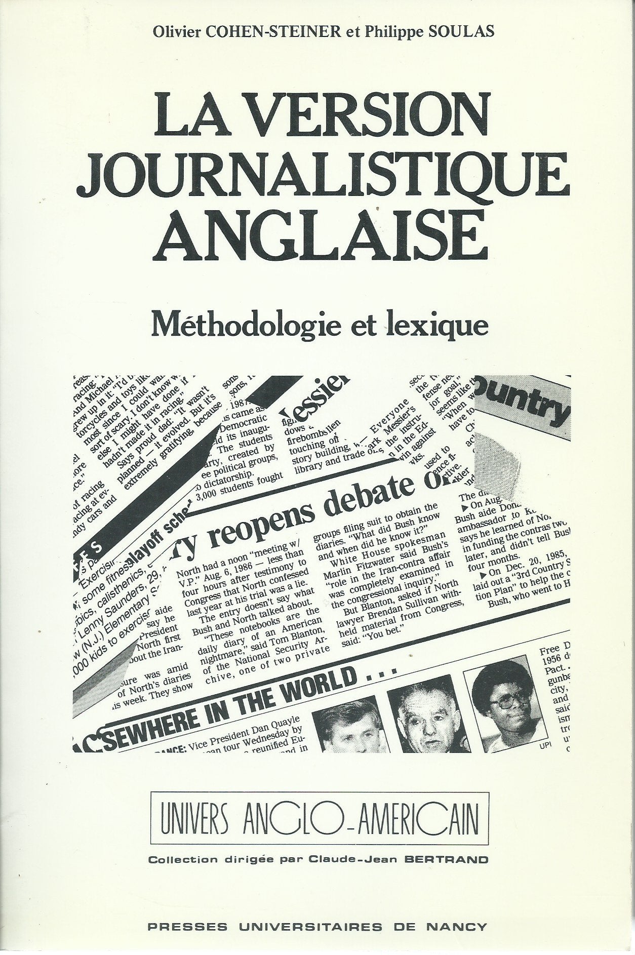 LA VERSION JOURNALISTIQUE ANGLAISE. Méthodologie et lexique 9782864804314