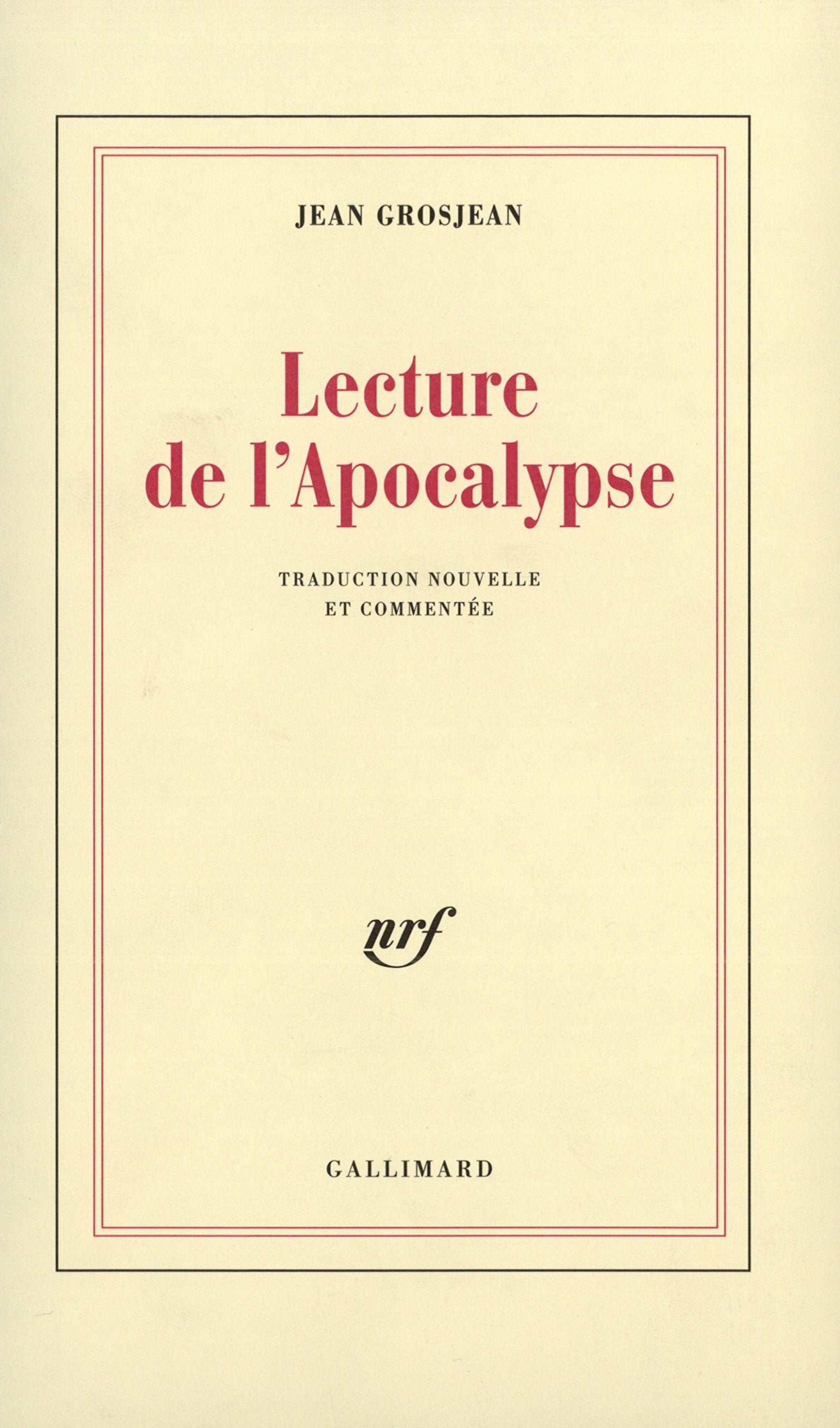 Lecture de l'Apocalypse 9782070739509