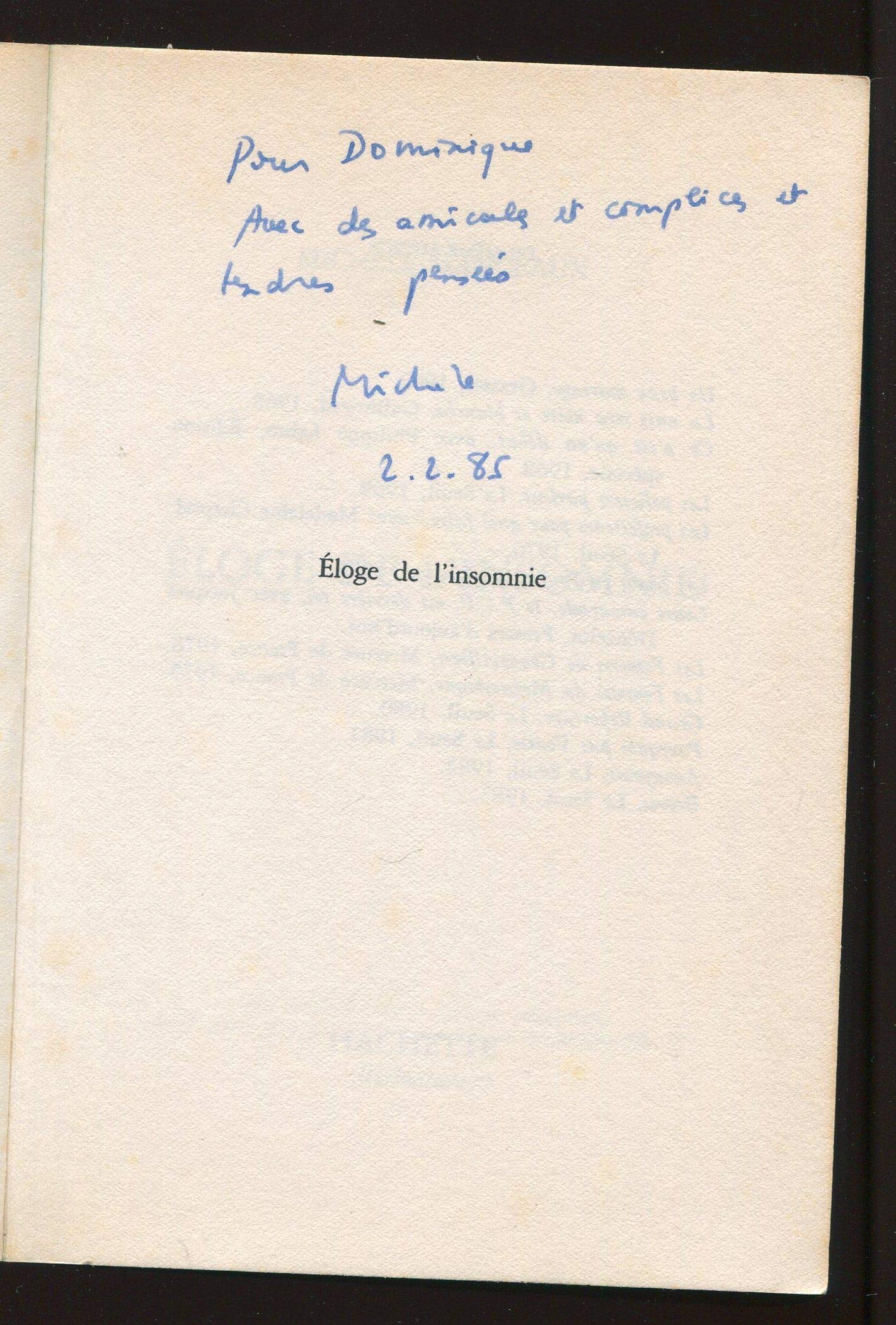 Éloge de l'insomnie 9782010102936