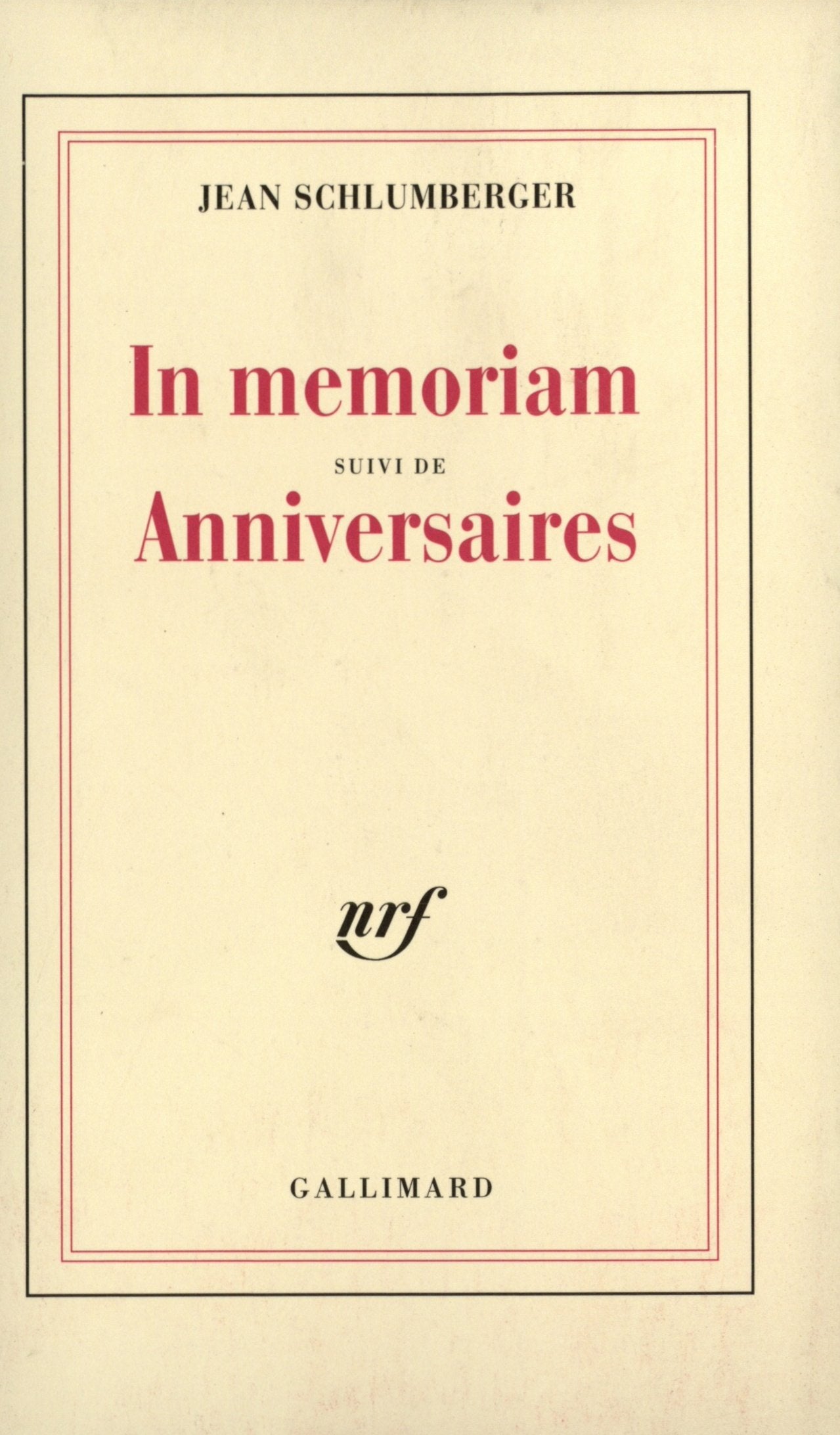 In memoriam / Anniversaires 9782070724505