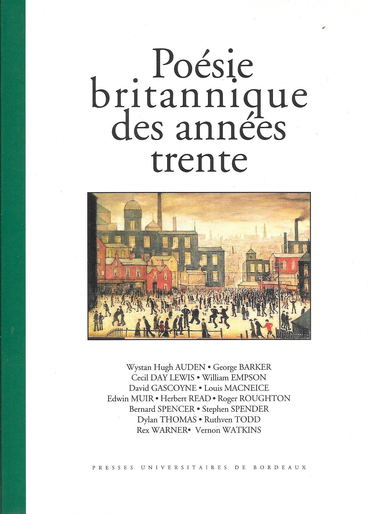 Poésie britannique des années trente 9782867811746